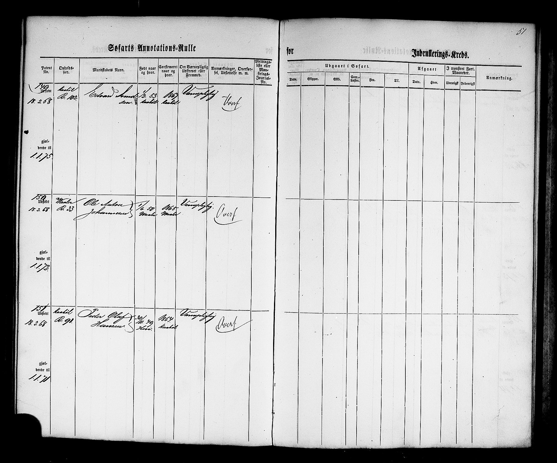 Son mønstringskontor, AV/SAO-A-10569e/F/Fc/Fca/L0001: Annotasjonsrulle, 1860-1868, p. 56