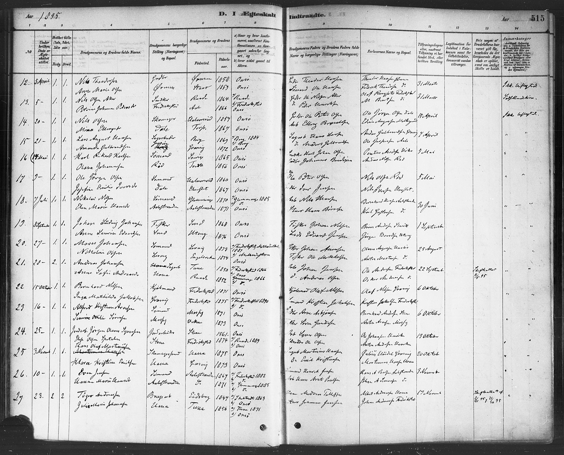 Onsøy prestekontor Kirkebøker, AV/SAO-A-10914/F/Fa/L0006: Parish register (official) no. I 6, 1878-1898, p. 515