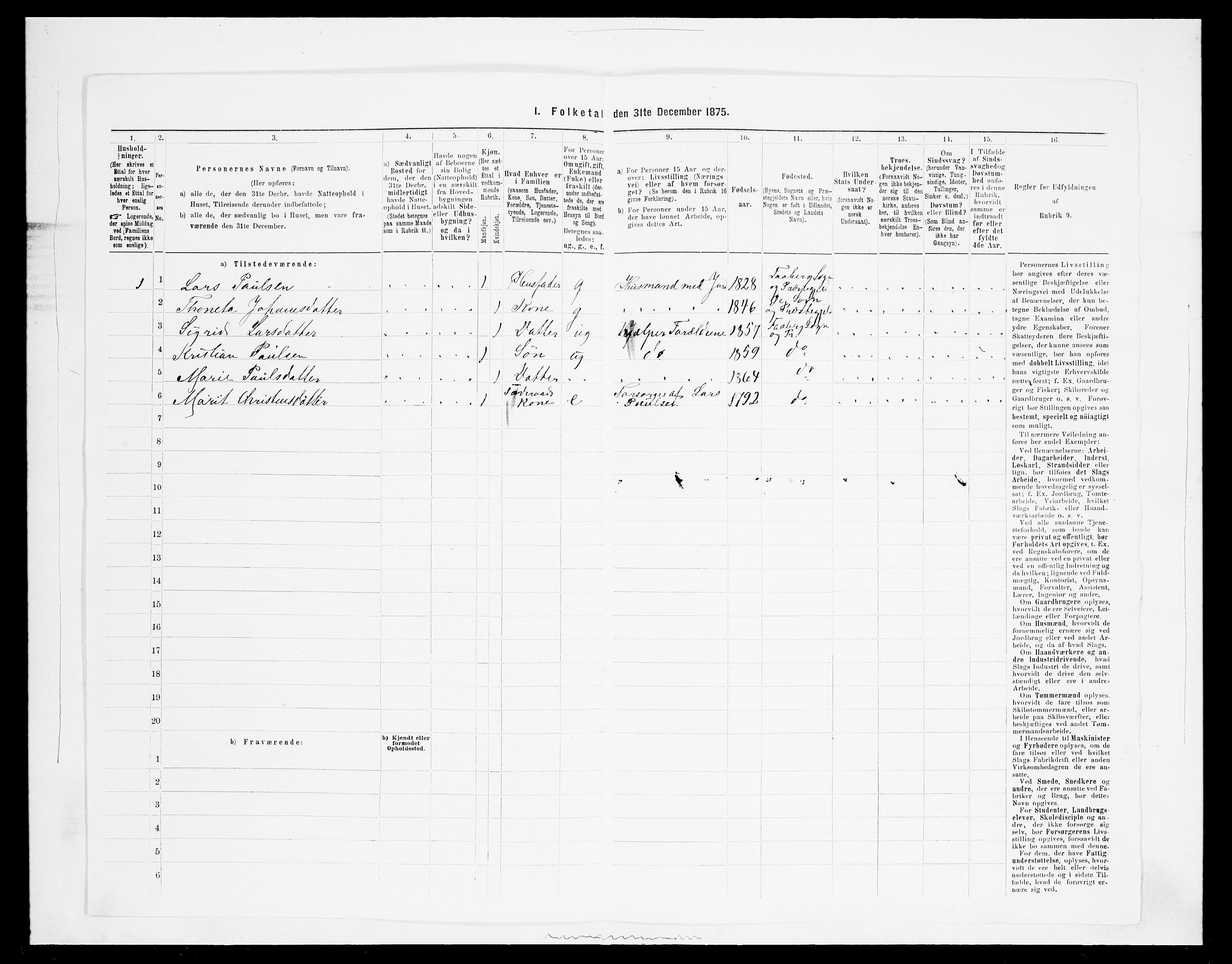 SAH, 1875 census for 0524L Fåberg/Fåberg og Lillehammer, 1875, p. 865
