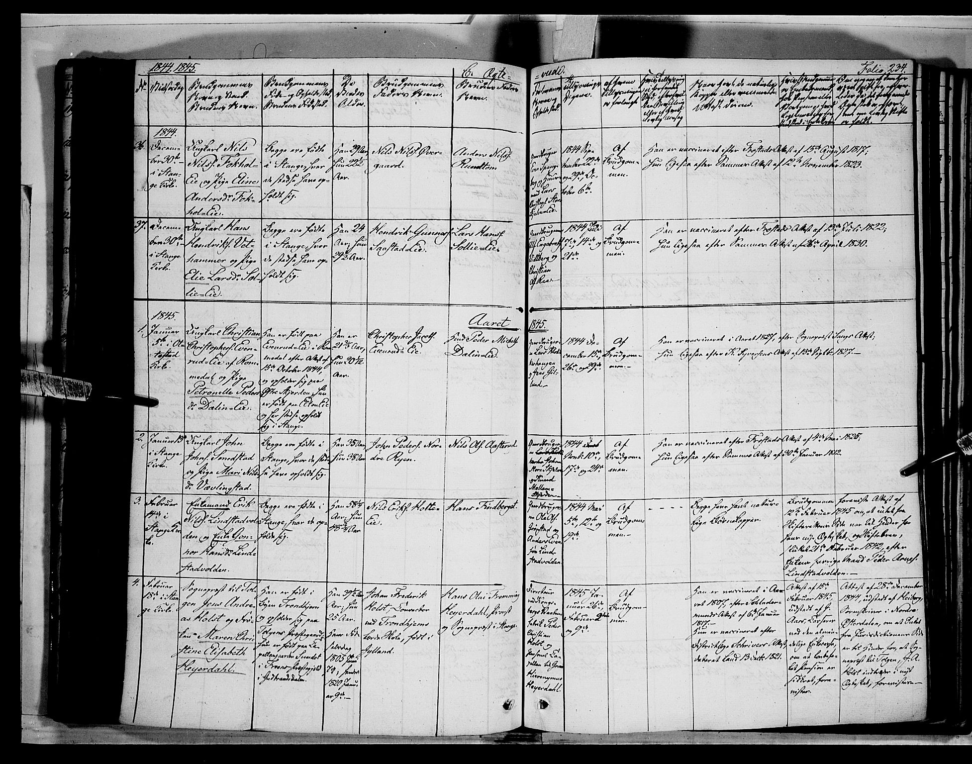 Stange prestekontor, SAH/PREST-002/K/L0010: Parish register (official) no. 10, 1835-1845, p. 234