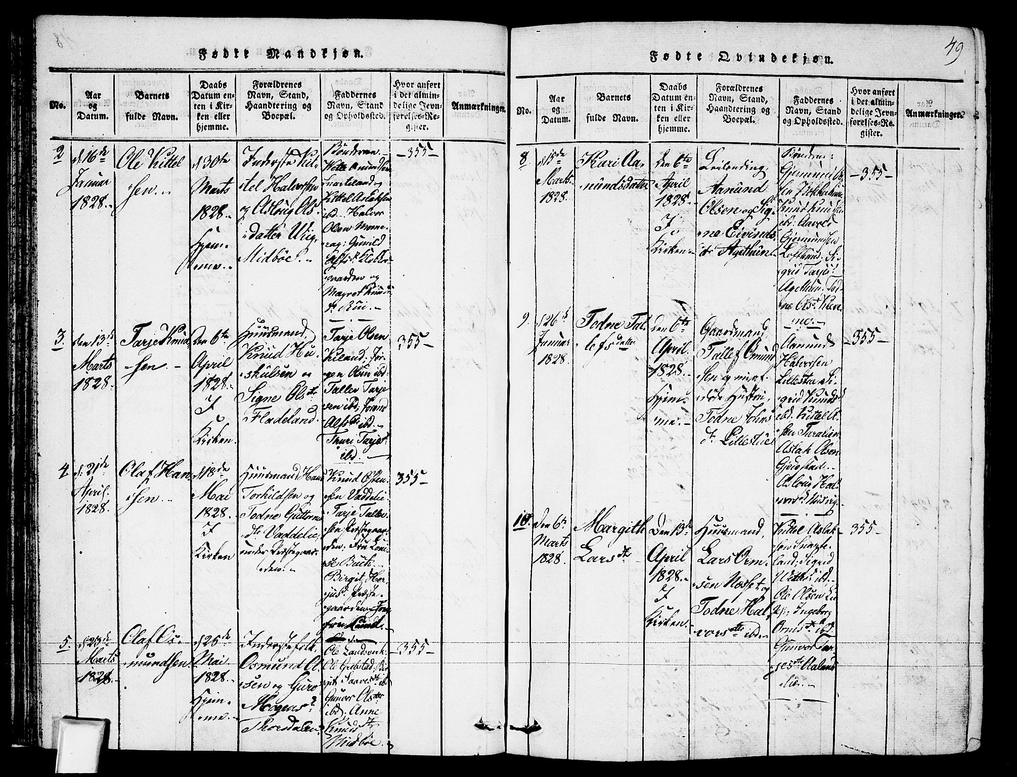 Fyresdal kirkebøker, SAKO/A-263/F/Fa/L0003: Parish register (official) no. I 3, 1815-1840, p. 49
