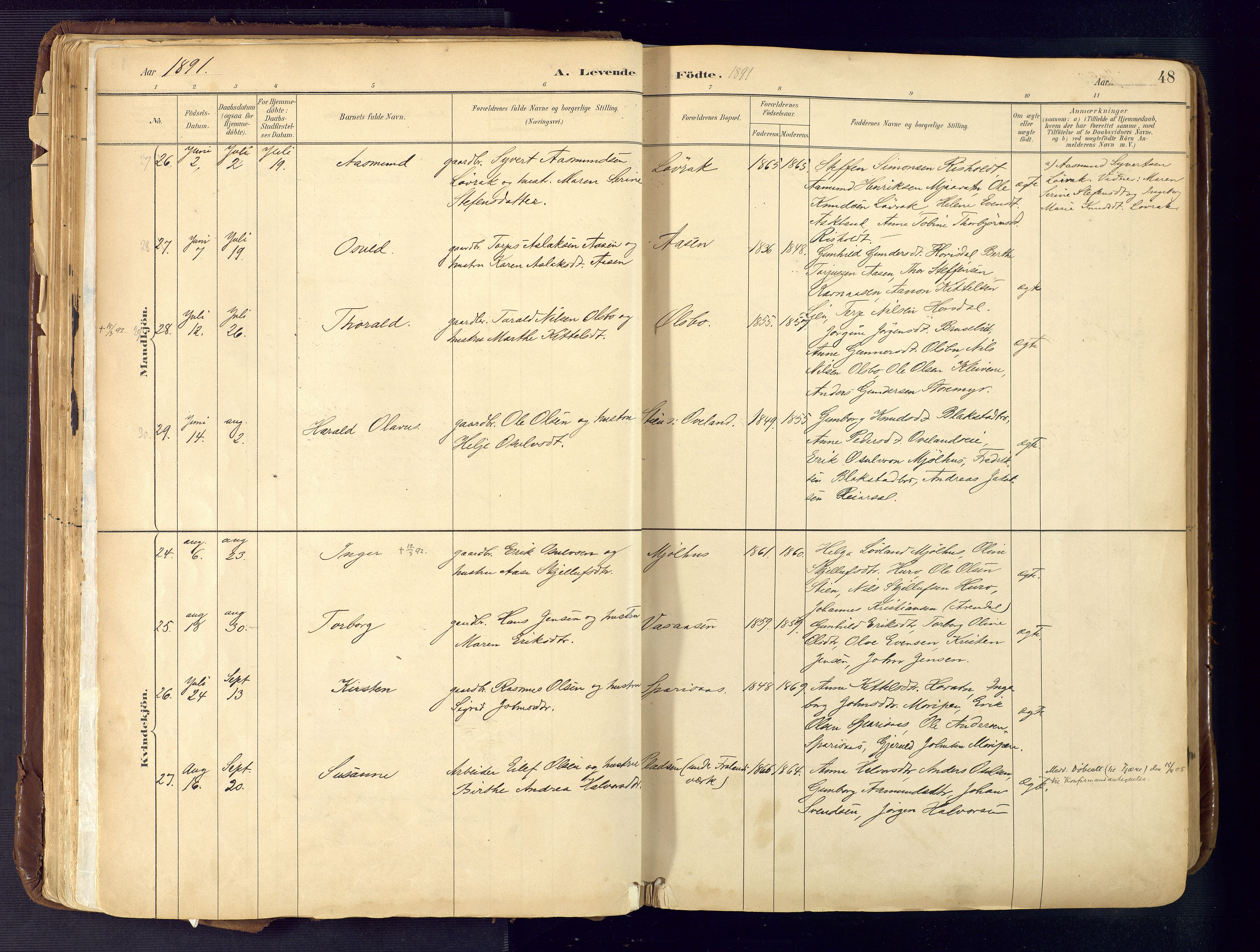 Froland sokneprestkontor, AV/SAK-1111-0013/F/Fa/L0005: Parish register (official) no. A 5, 1882-1921, p. 48