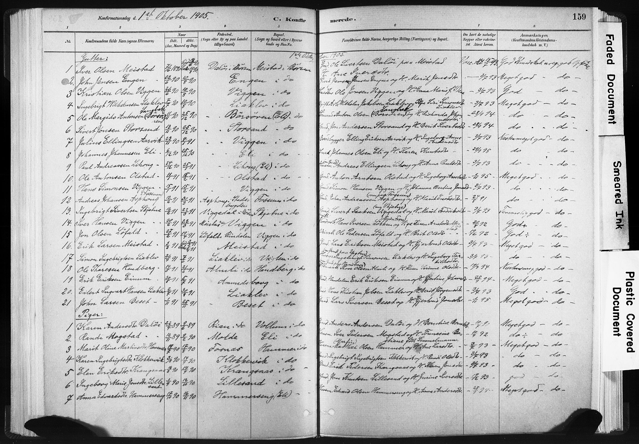 Ministerialprotokoller, klokkerbøker og fødselsregistre - Sør-Trøndelag, SAT/A-1456/665/L0773: Parish register (official) no. 665A08, 1879-1905, p. 159