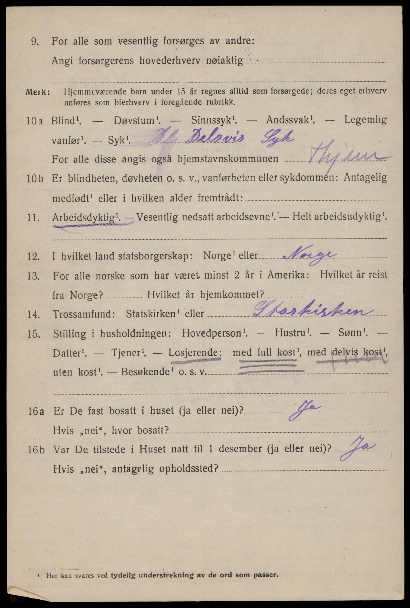 SAT, 1920 census for Trondheim, 1920, p. 45897