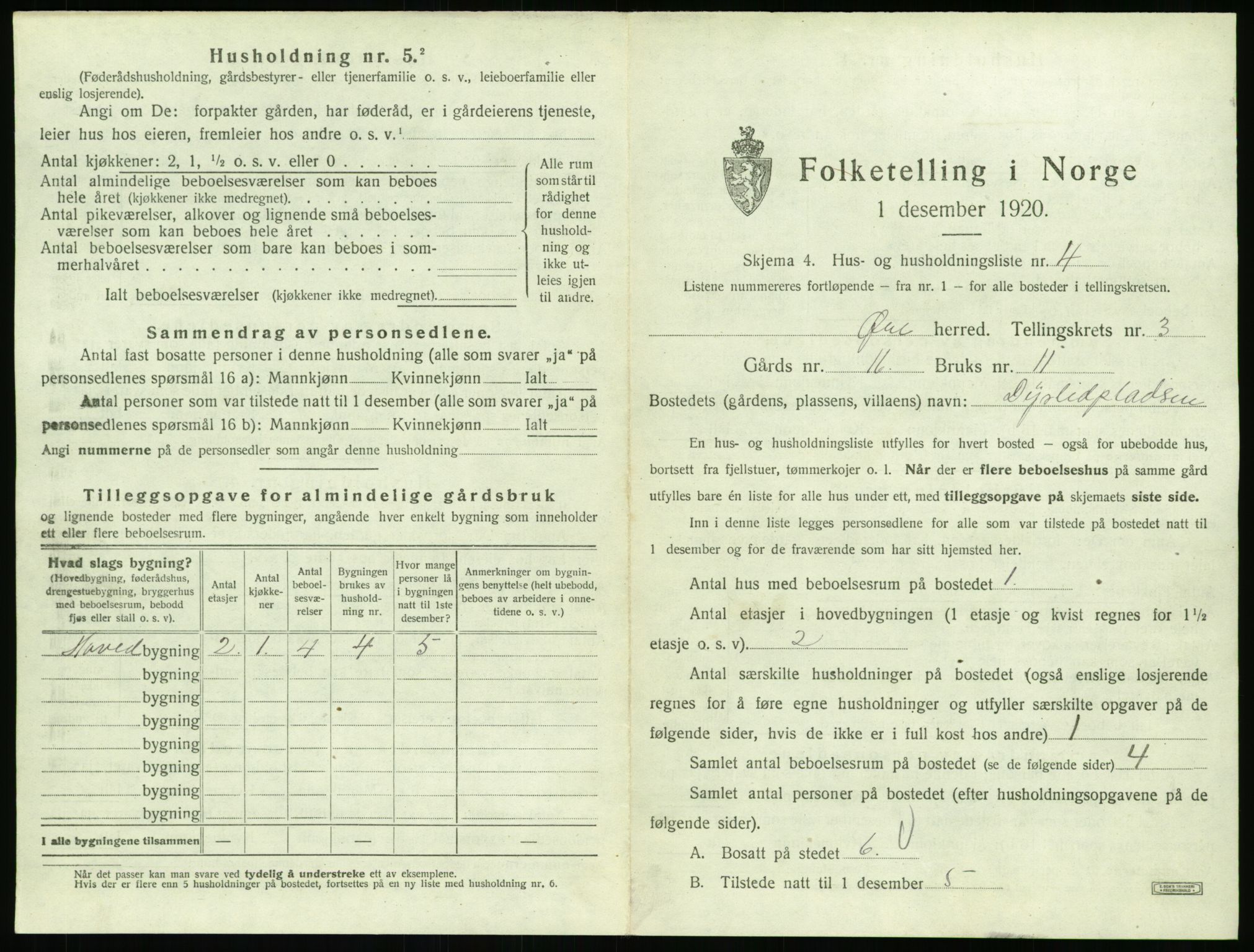 SAT, 1920 census for Øre, 1920, p. 207