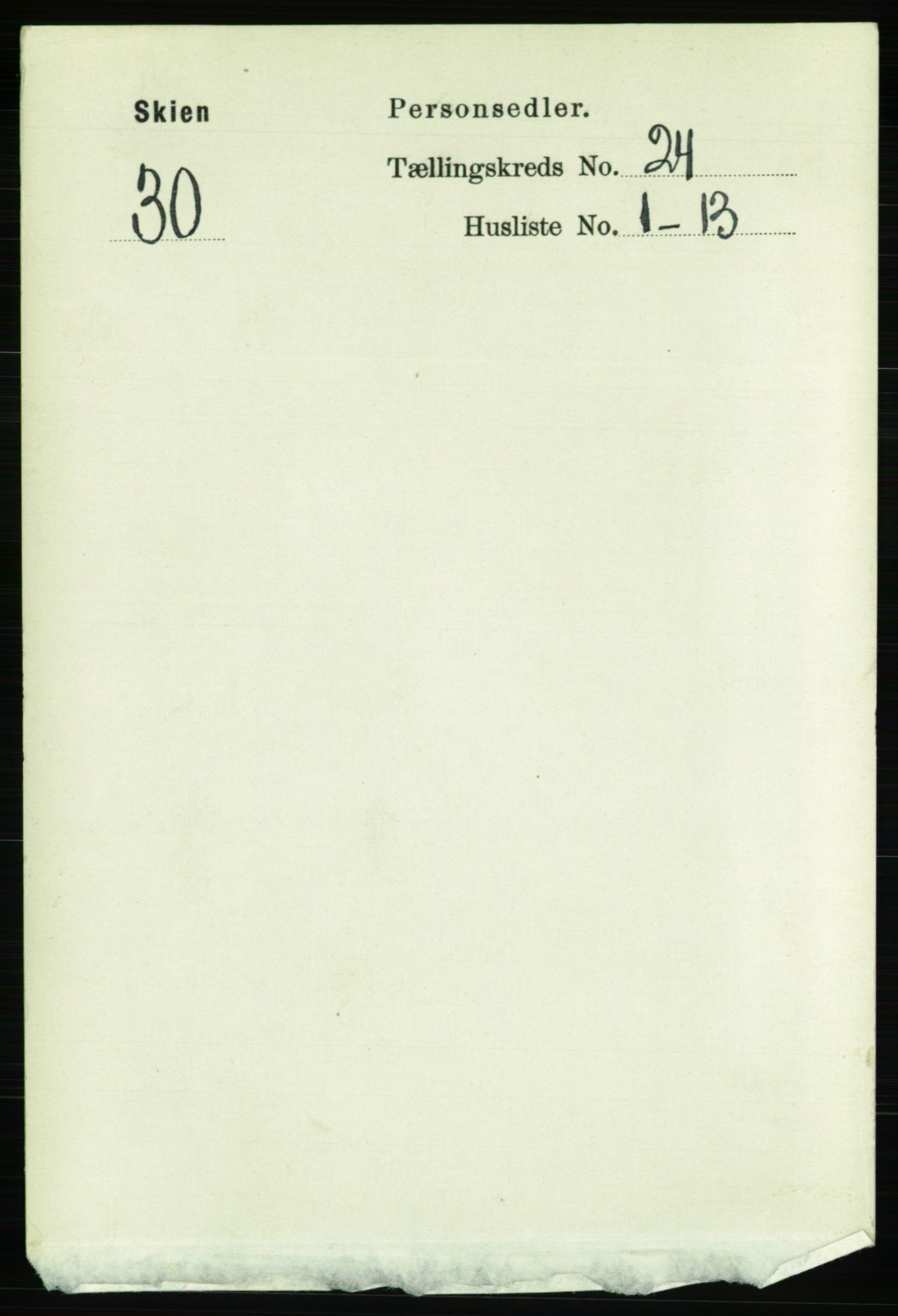 RA, 1891 census for 0806 Skien, 1891, p. 5888