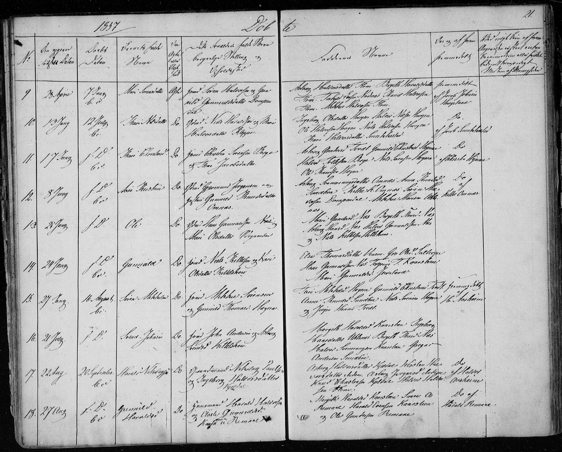 Lunde kirkebøker, SAKO/A-282/F/Fb/L0001: Parish register (official) no. II 1, 1845-1861, p. 21