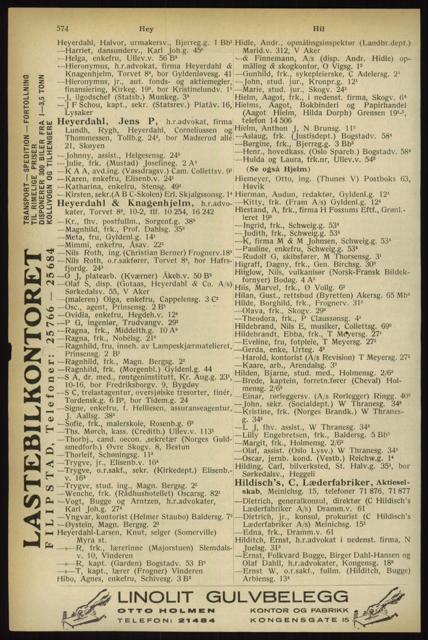Kristiania/Oslo adressebok, PUBL/-, 1933, p. 574