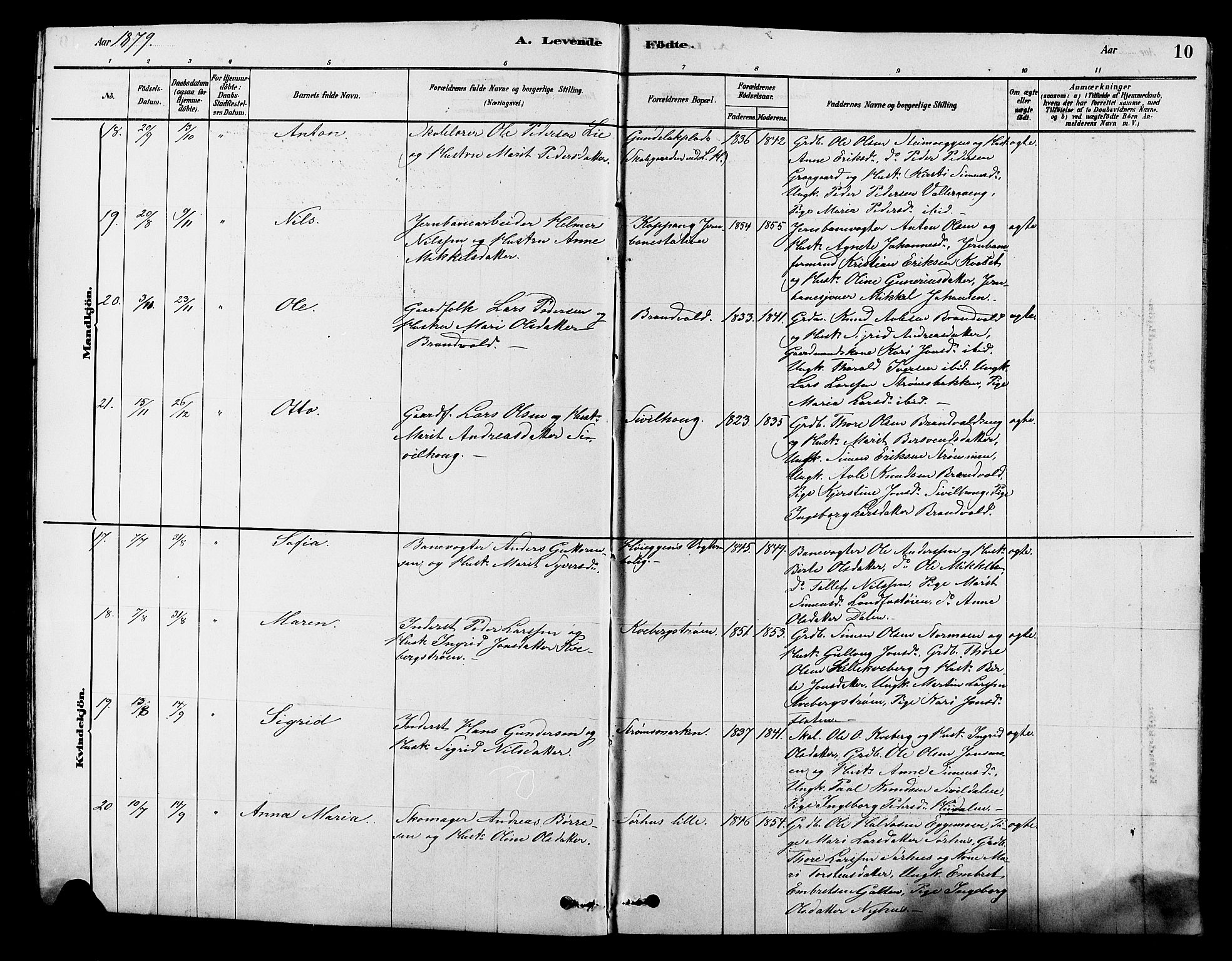 Alvdal prestekontor, AV/SAH-PREST-060/H/Ha/Hab/L0003: Parish register (copy) no. 3, 1878-1907, p. 10
