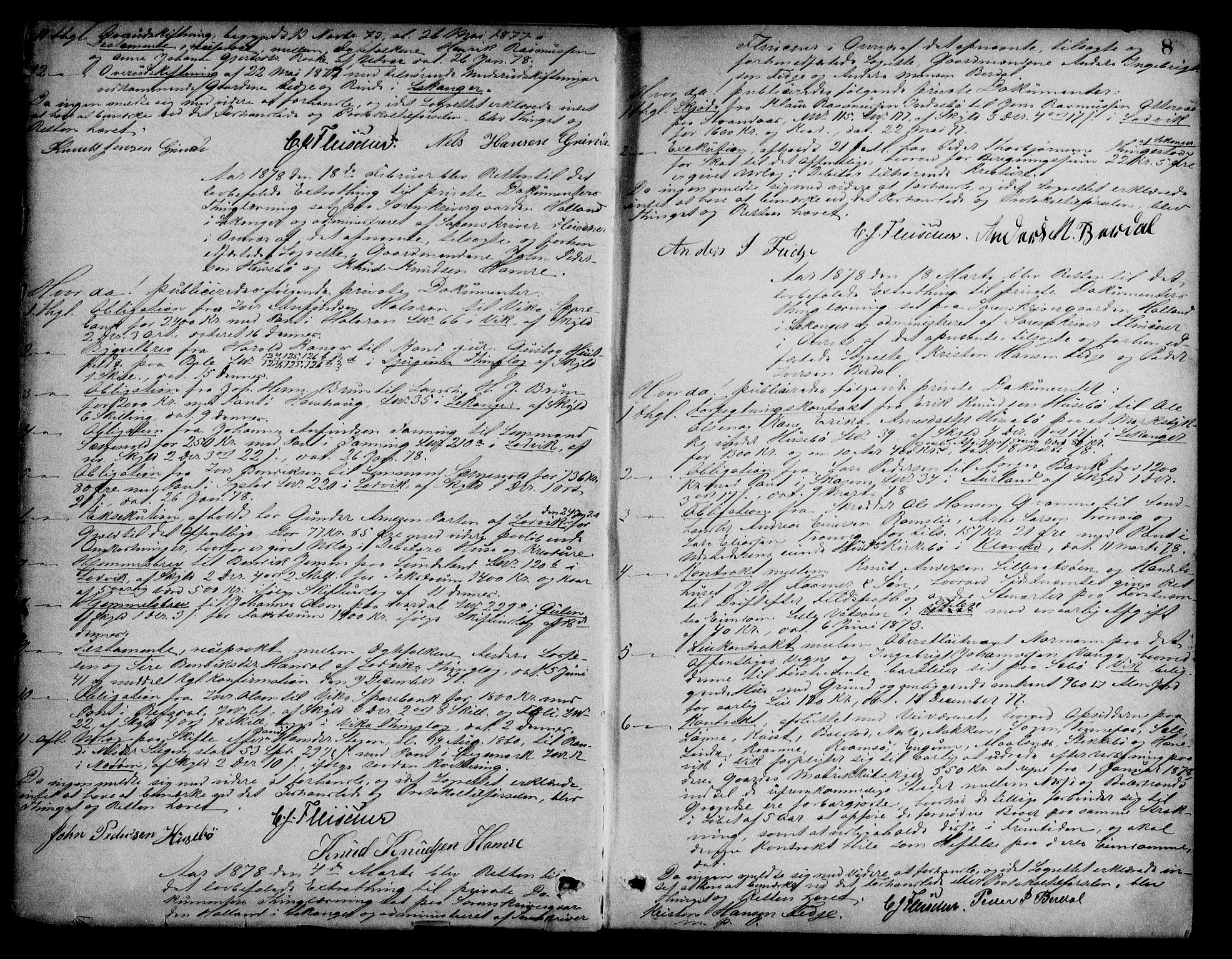 Ytre Sogn tingrett, AV/SAB-A-2601/1/F/Fa/L0054: Tingbok (justisprotokoll), 1877-1887, p. 7b-8a