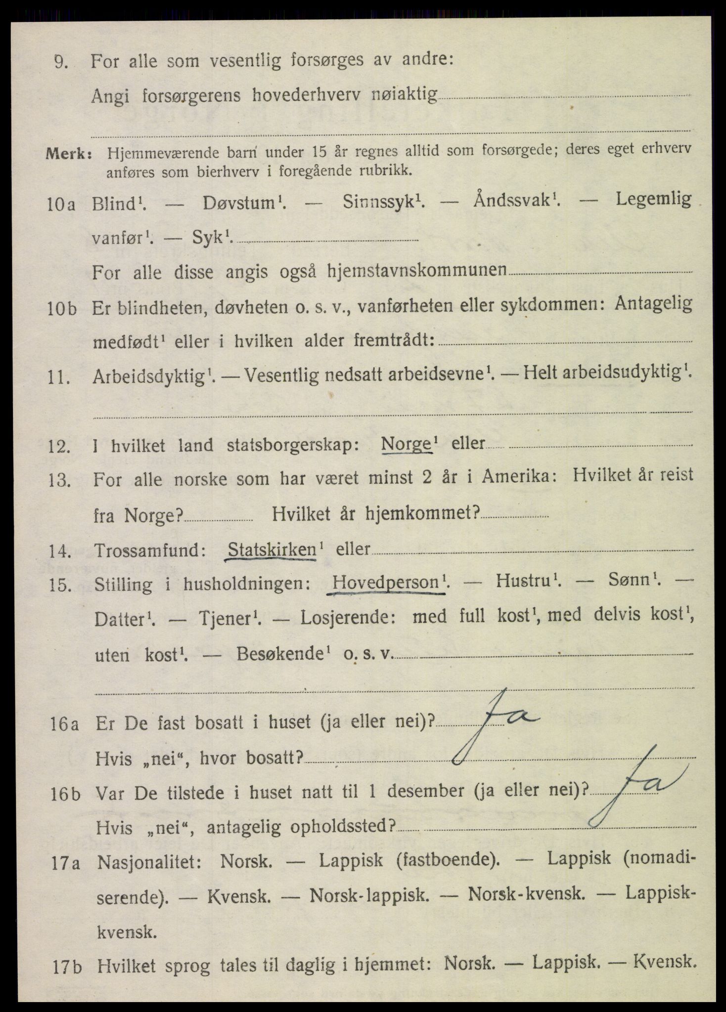 SAT, 1920 census for Vik, 1920, p. 5488