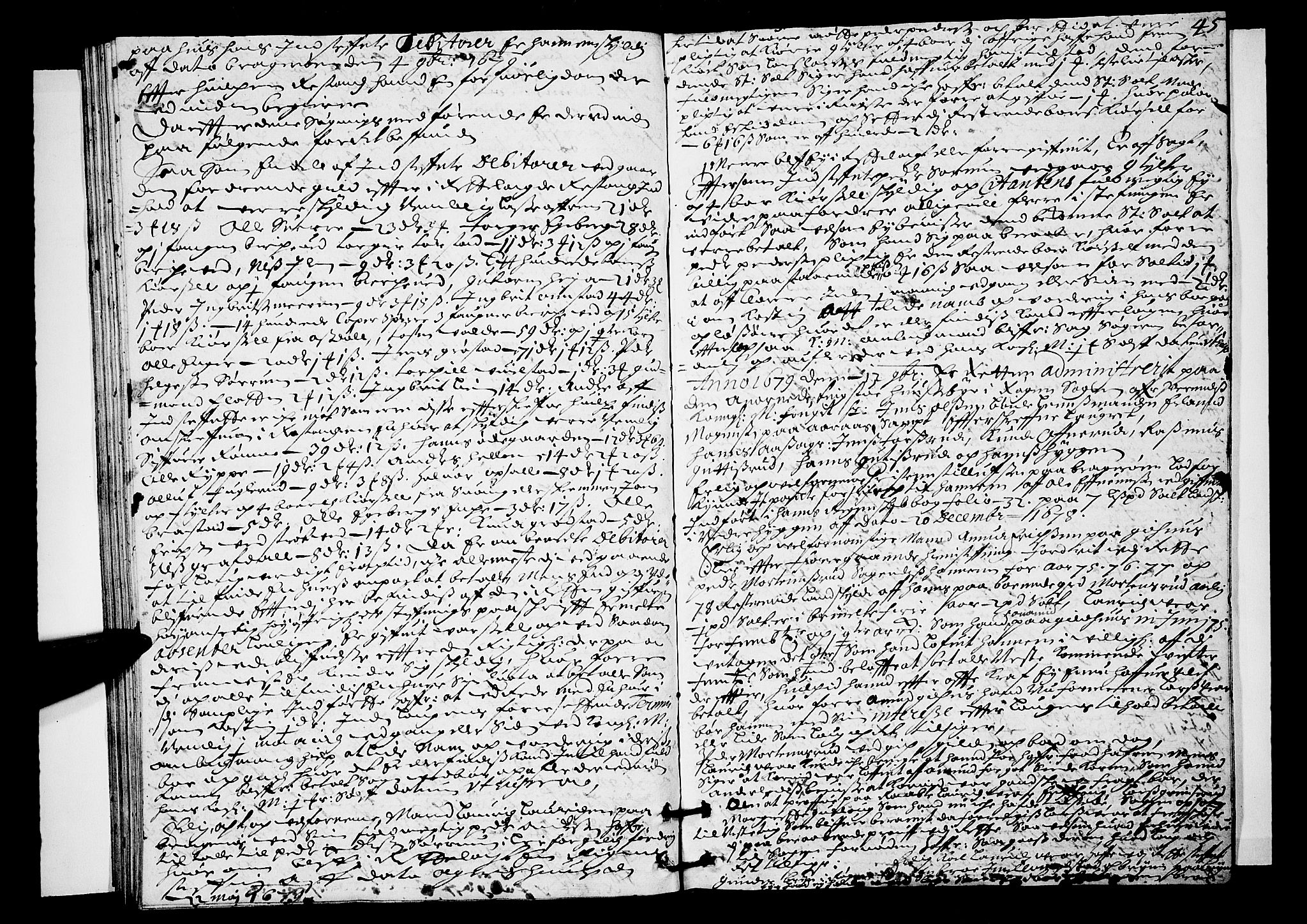 Lier, Røyken og Hurum sorenskriveri, SAKO/A-89/F/Fa/L0020: Tingbok, 1679, p. 45
