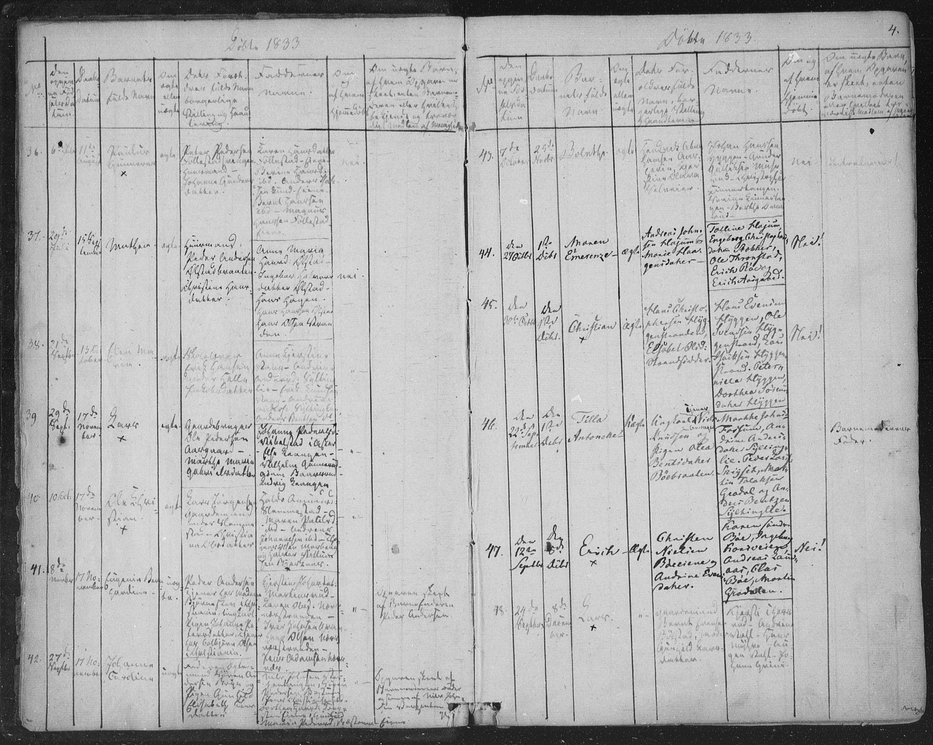 Røyken kirkebøker, AV/SAKO-A-241/F/Fa/L0005: Parish register (official) no. 5, 1833-1856, p. 4