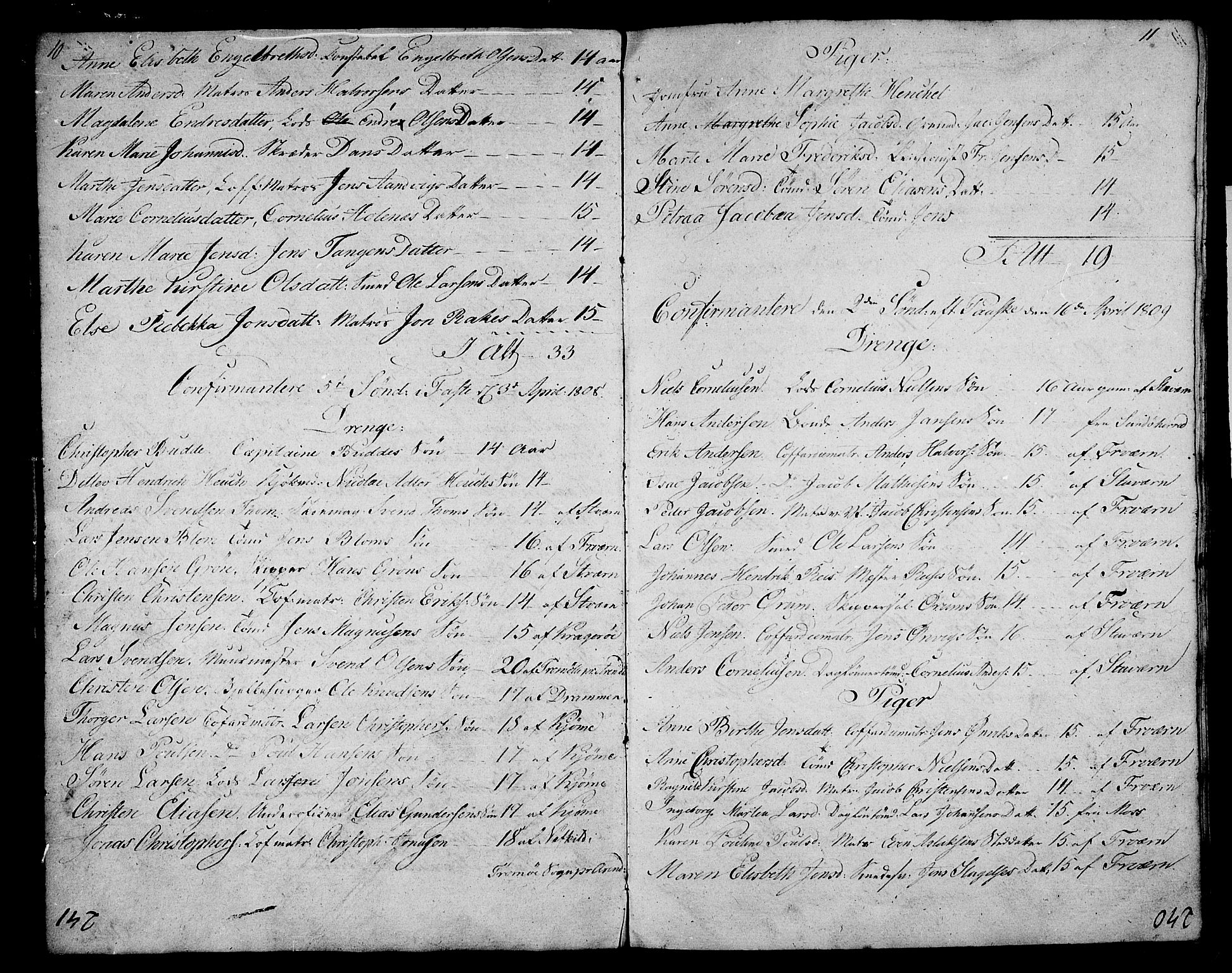 Stavern kirkebøker, SAKO/A-318/F/Fa/L0005: Parish register (official) no. 5, 1800-1816, p. 10-11