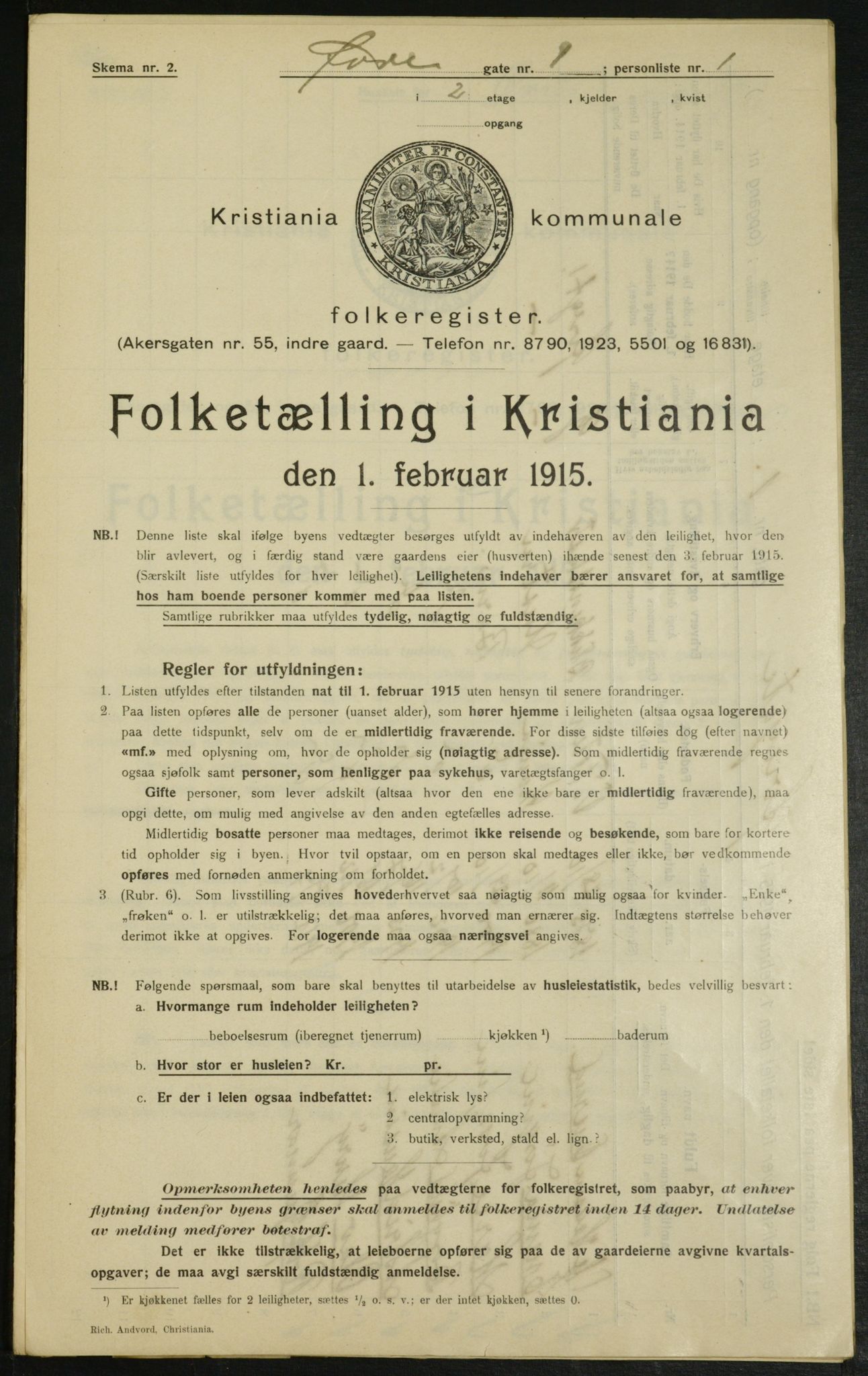 OBA, Municipal Census 1915 for Kristiania, 1915, p. 130372