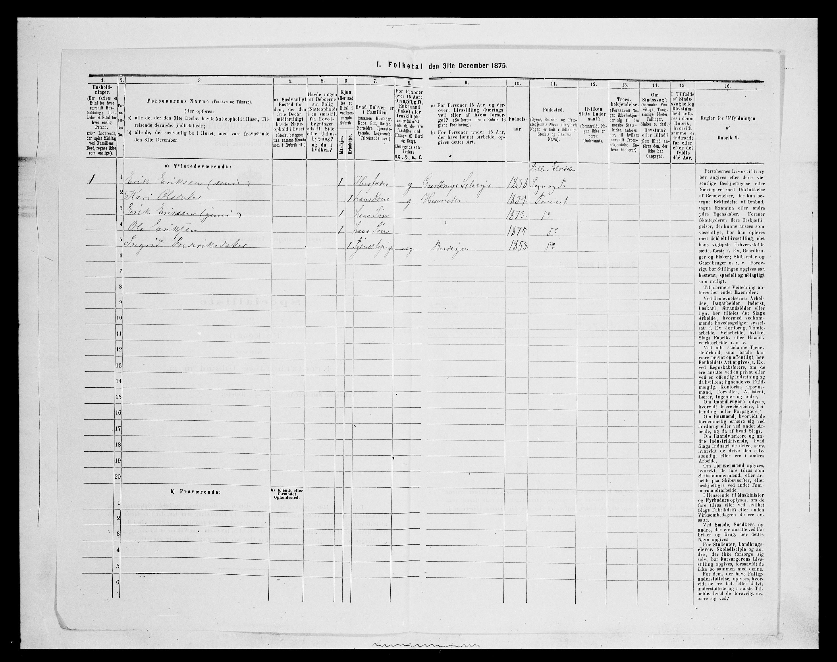 SAH, 1875 census for 0437P Tynset, 1875, p. 1087