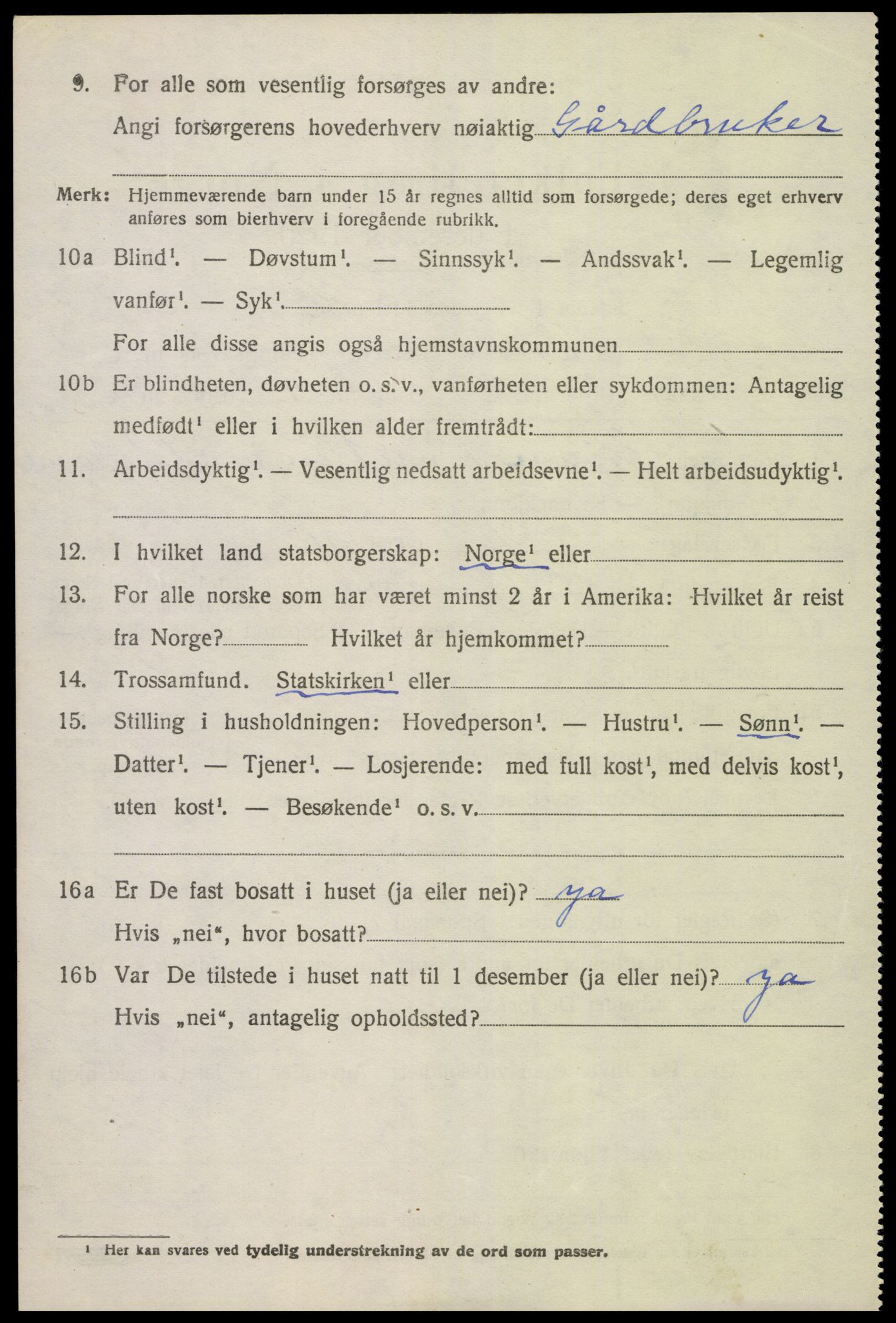 SAK, 1920 census for Austre Moland, 1920, p. 1262