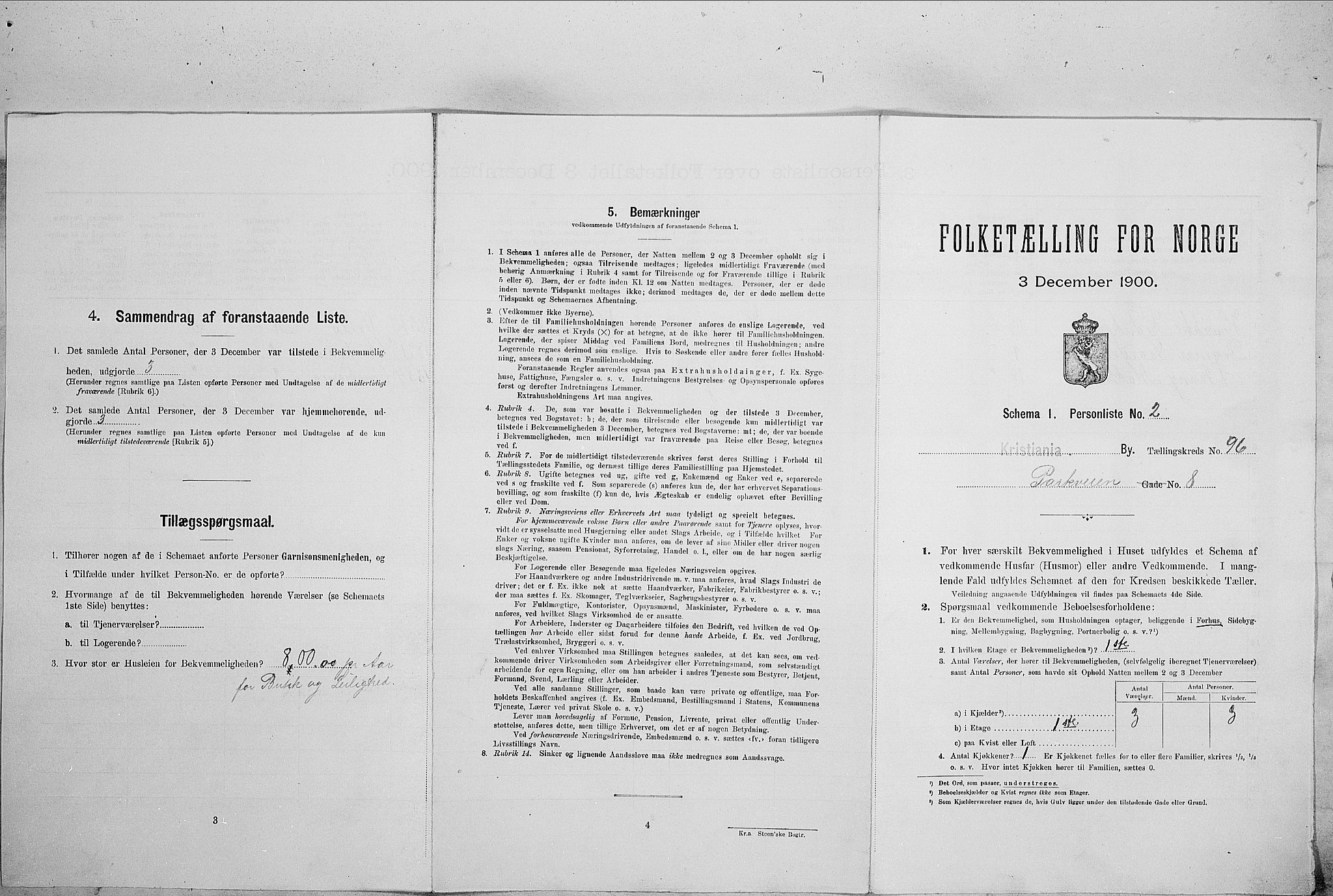 SAO, 1900 census for Kristiania, 1900, p. 70285