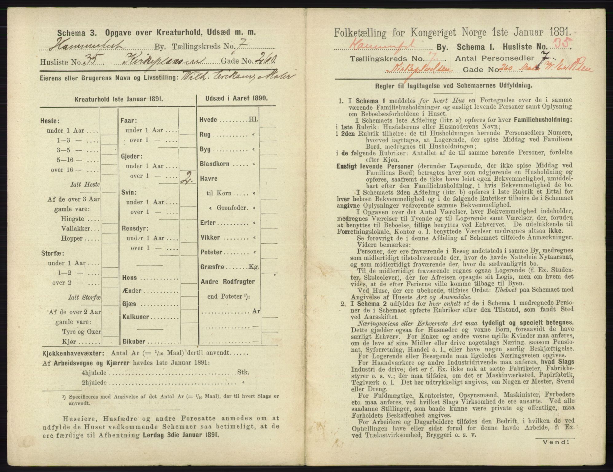 RA, 1891 census for 2001 Hammerfest, 1891, p. 2278