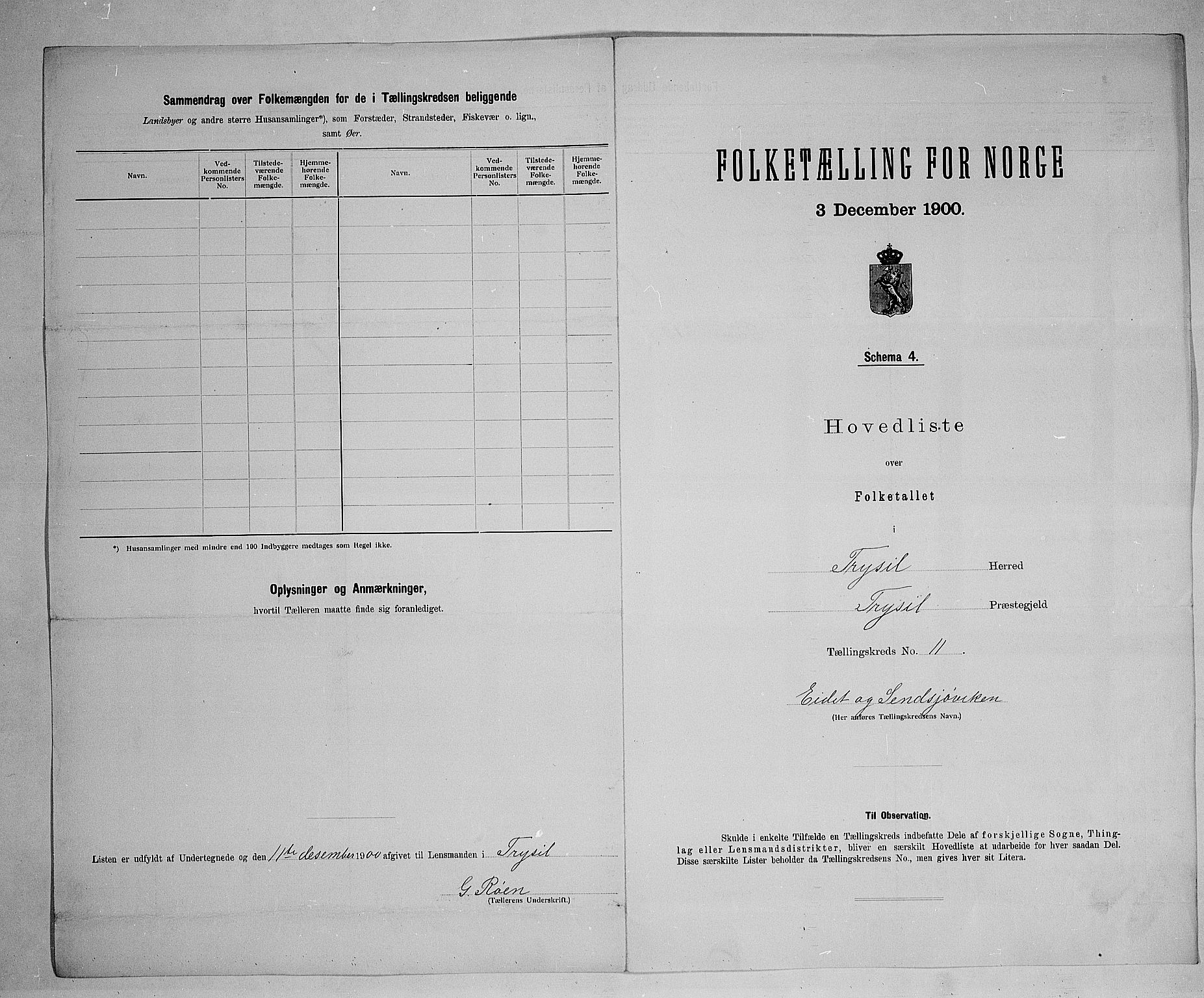 SAH, 1900 census for Trysil, 1900, p. 47