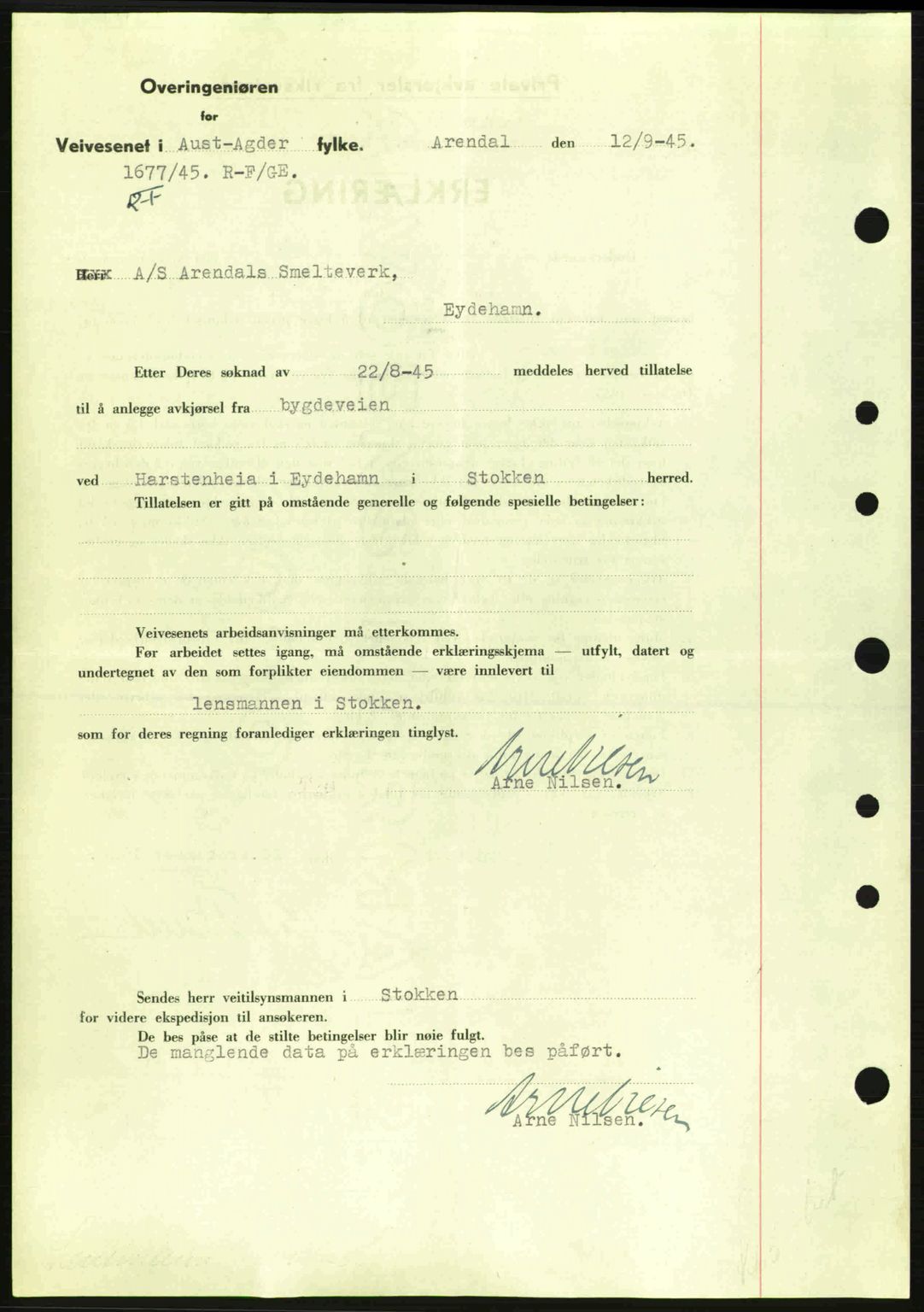 Nedenes sorenskriveri, AV/SAK-1221-0006/G/Gb/Gba/L0053: Mortgage book no. A6b, 1945-1945, Diary no: : 752/1945