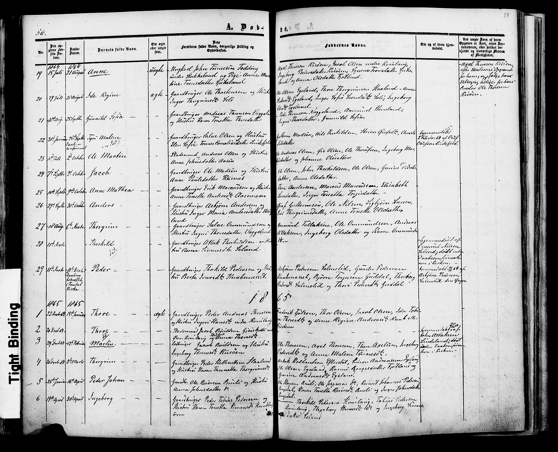 Fjotland sokneprestkontor, AV/SAK-1111-0010/F/Fa/L0001: Parish register (official) no. A 1, 1850-1879, p. 59