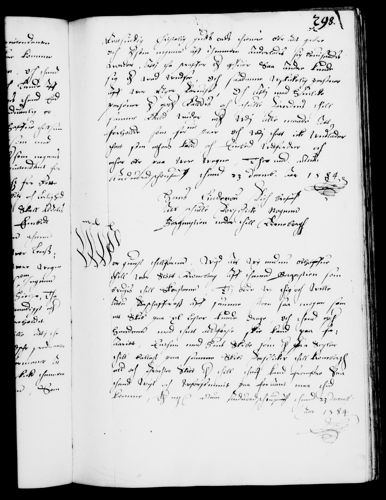 Danske Kanselli 1572-1799, AV/RA-EA-3023/F/Fc/Fca/Fcab/L0001: Norske tegnelser (mikrofilm), 1572-1588, p. 298a