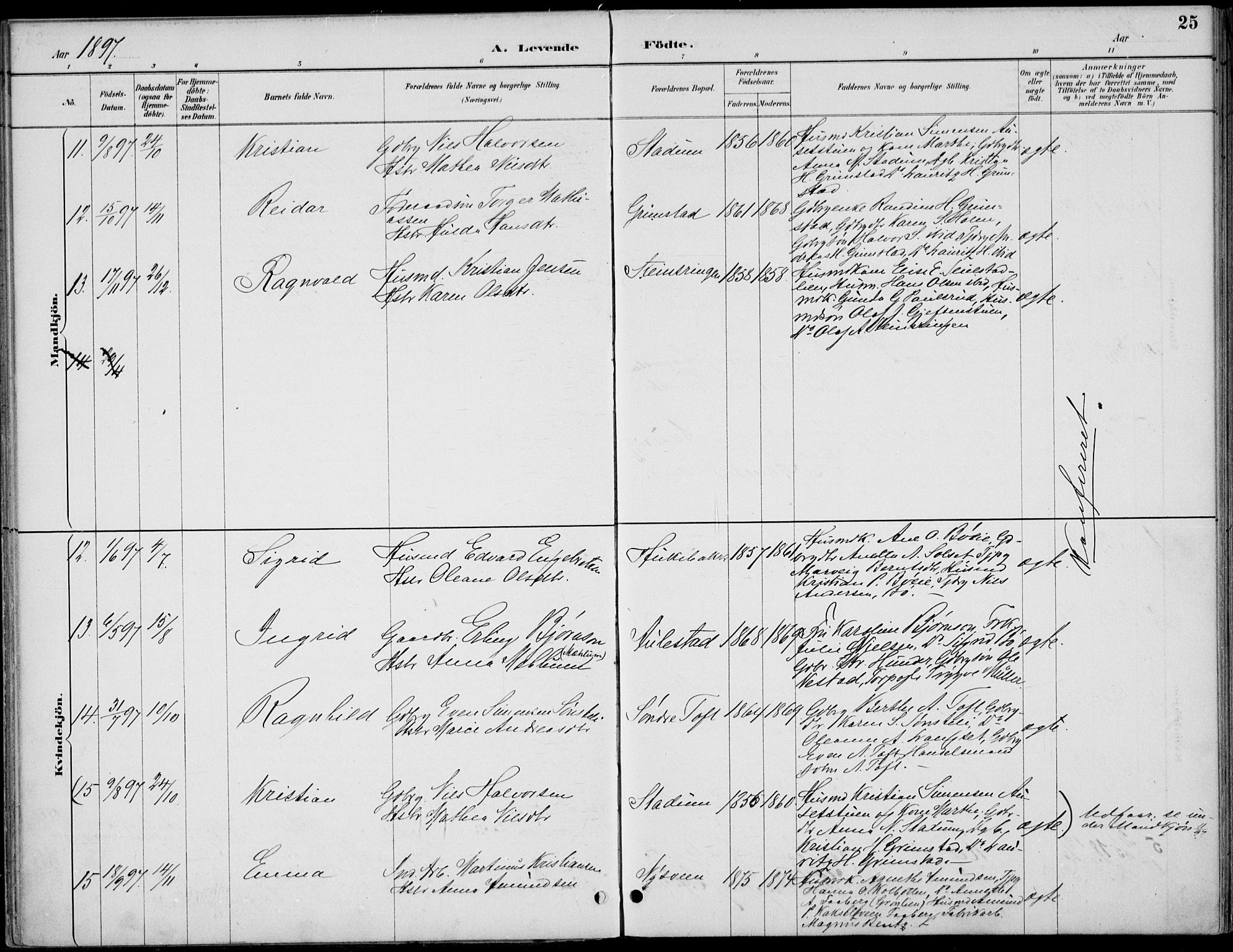 Østre Gausdal prestekontor, SAH/PREST-092/H/Ha/Haa/L0003: Parish register (official) no. 3, 1887-1901, p. 25