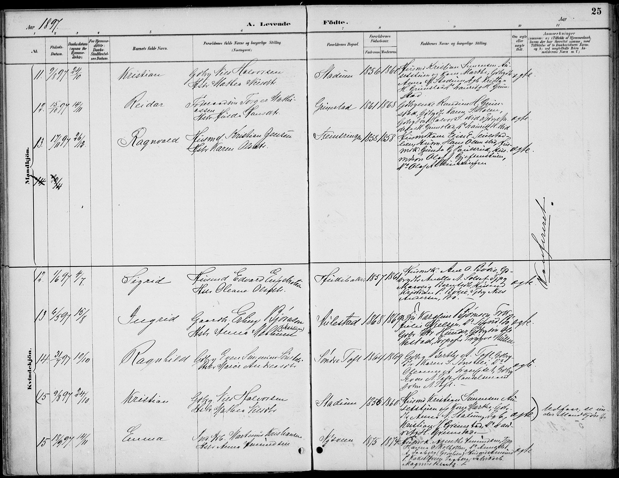 Østre Gausdal prestekontor, AV/SAH-PREST-092/H/Ha/Haa/L0003: Parish register (official) no. 3, 1887-1901, p. 25