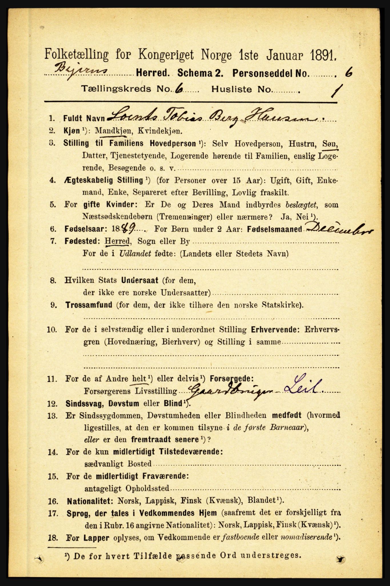 RA, 1891 census for 1839 Beiarn, 1891, p. 1886