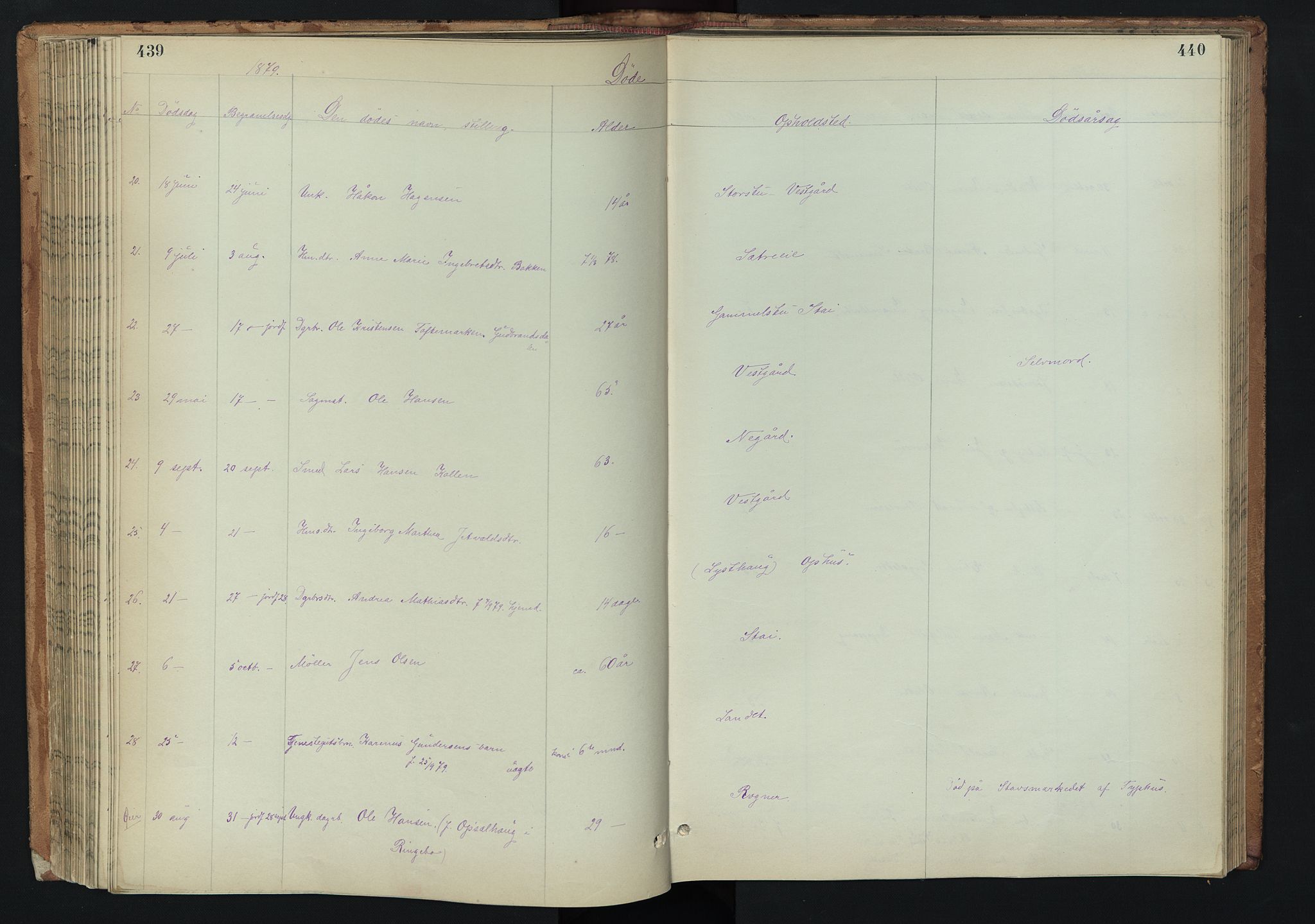 Stor-Elvdal prestekontor, AV/SAH-PREST-052/H/Ha/Hab/L0002: Parish register (copy) no. 2, 1860-1894, p. 439-440