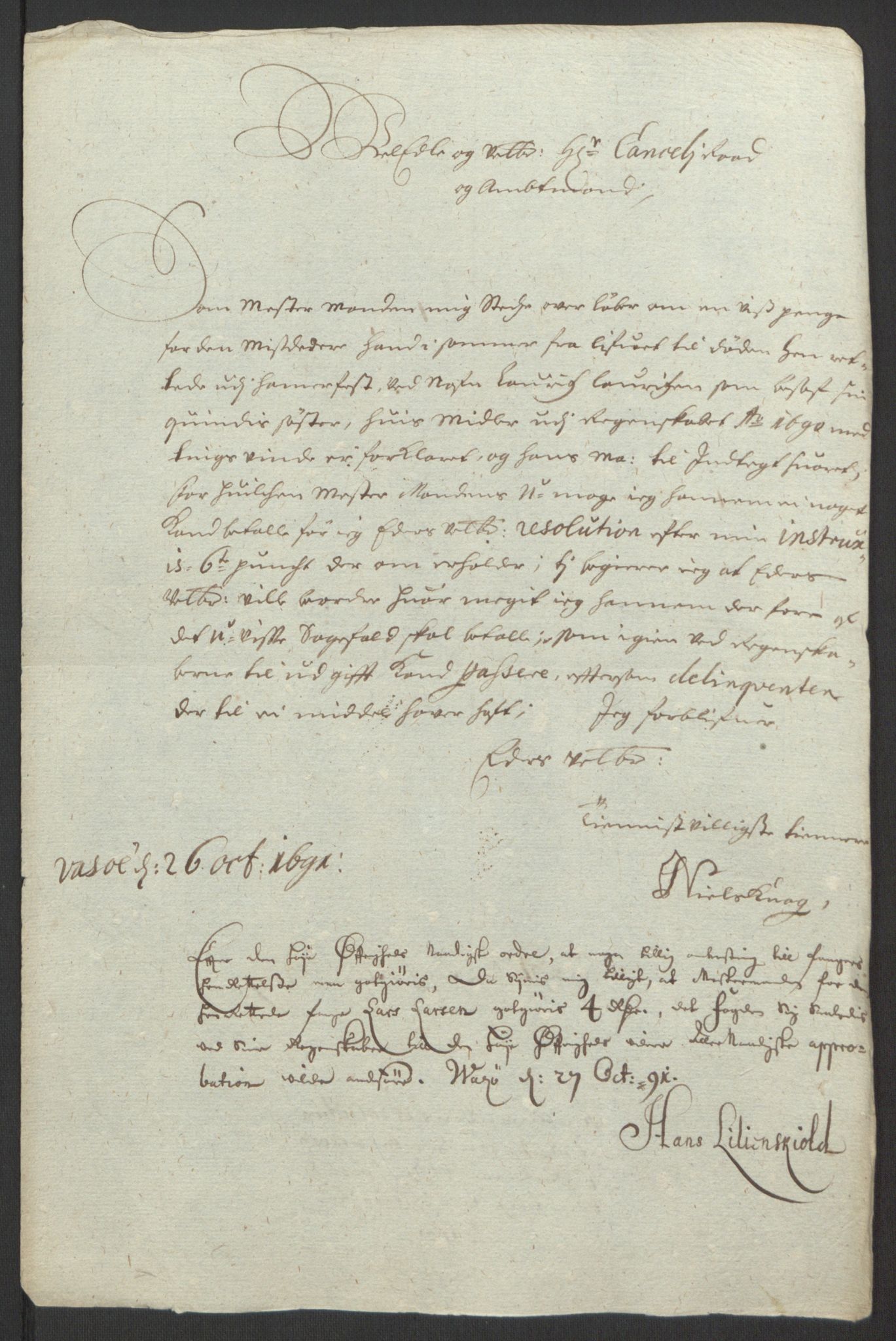 Rentekammeret inntil 1814, Reviderte regnskaper, Fogderegnskap, AV/RA-EA-4092/R69/L4851: Fogderegnskap Finnmark/Vardøhus, 1691-1700, p. 111