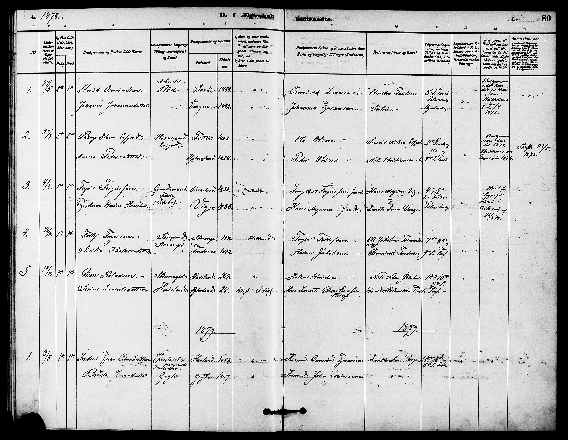 Jelsa sokneprestkontor, AV/SAST-A-101842/01/IV: Parish register (official) no. A 9, 1878-1898, p. 80