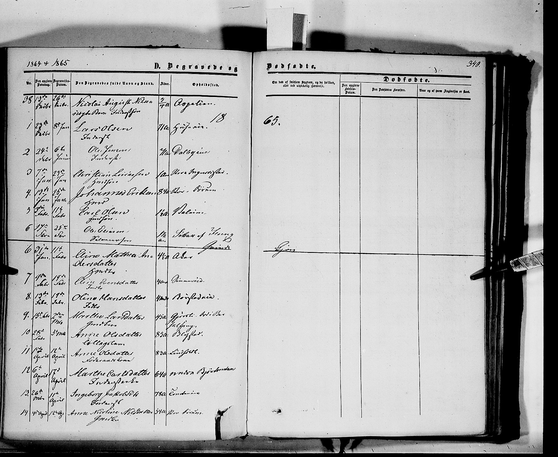 Vang prestekontor, Hedmark, SAH/PREST-008/H/Ha/Haa/L0012: Parish register (official) no. 12, 1855-1870, p. 340