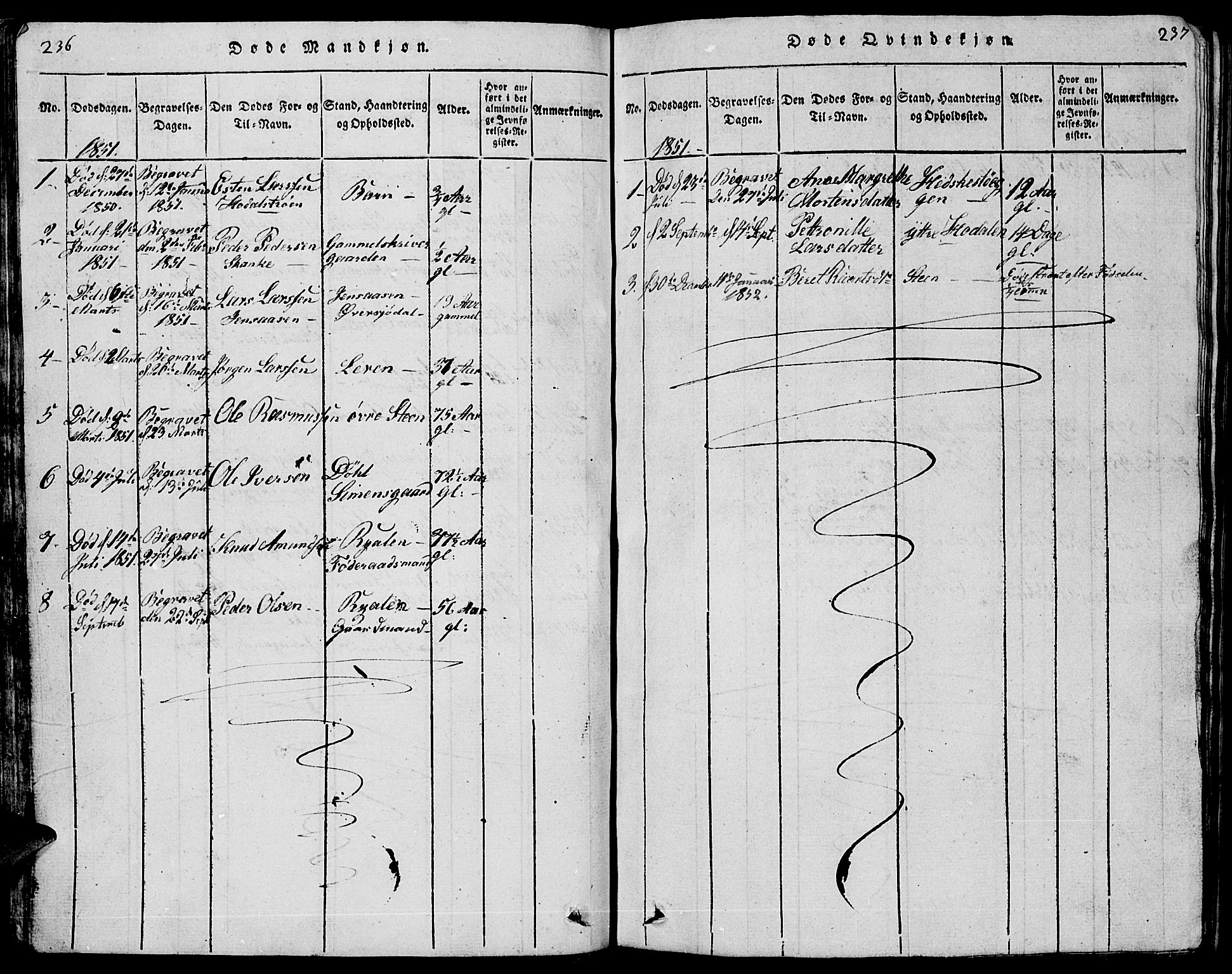 Tolga prestekontor, AV/SAH-PREST-062/L/L0001: Parish register (copy) no. 1, 1814-1877, p. 236-237