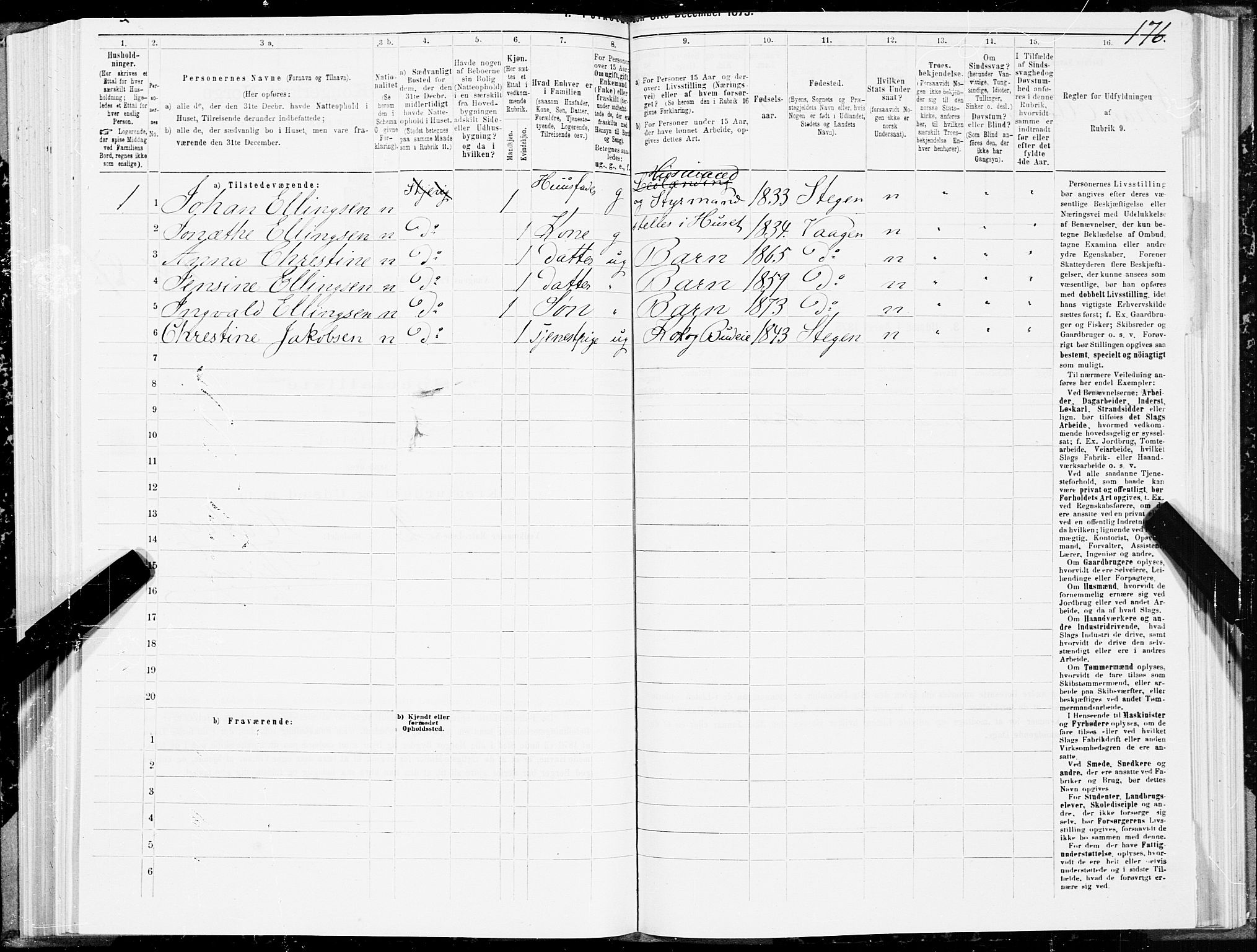 SAT, 1875 census for 1865P Vågan, 1875, p. 4176