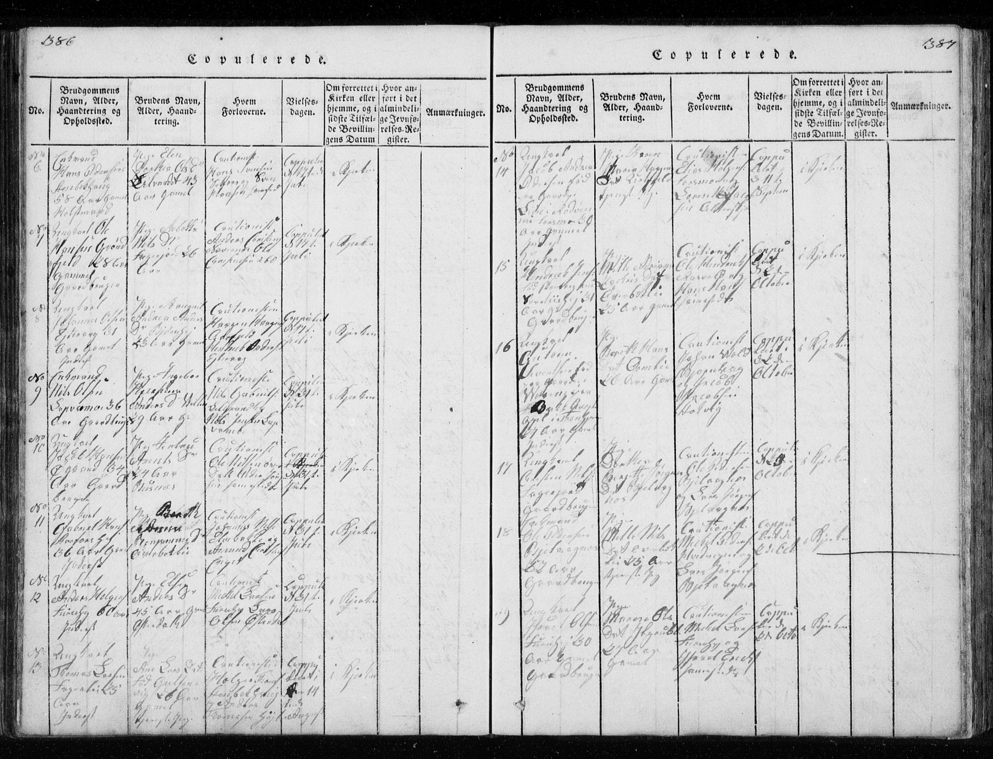 Ministerialprotokoller, klokkerbøker og fødselsregistre - Nordland, AV/SAT-A-1459/827/L0412: Parish register (copy) no. 827C01, 1820-1841, p. 386-387