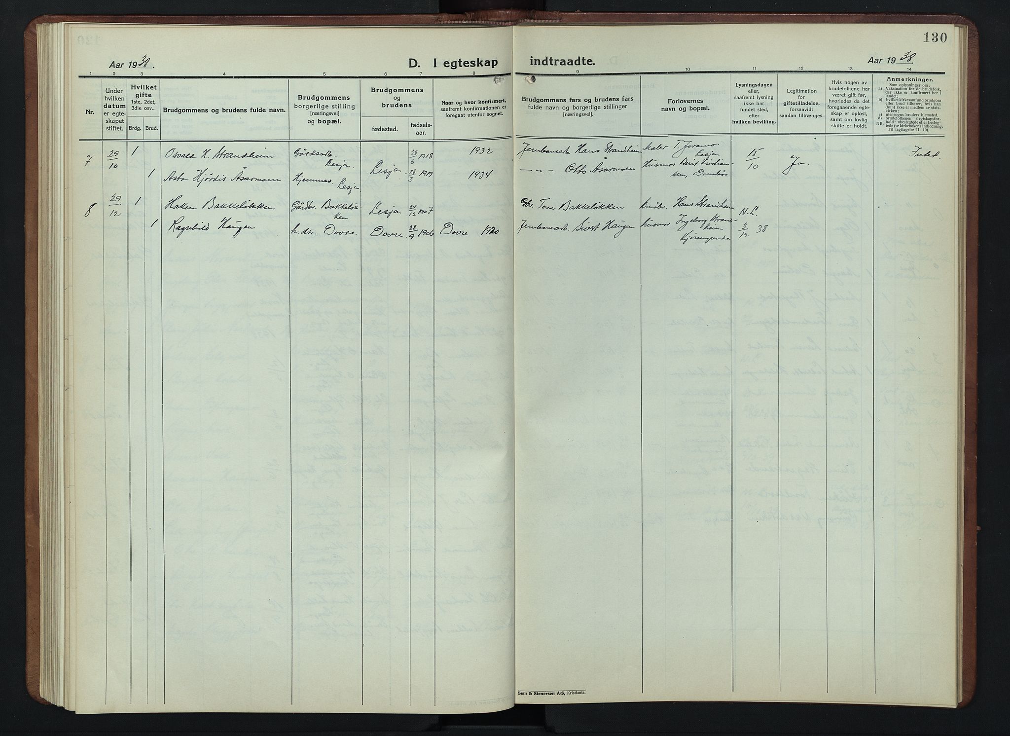 Lesja prestekontor, SAH/PREST-068/H/Ha/Hab/L0009: Parish register (copy) no. 9, 1924-1947, p. 130