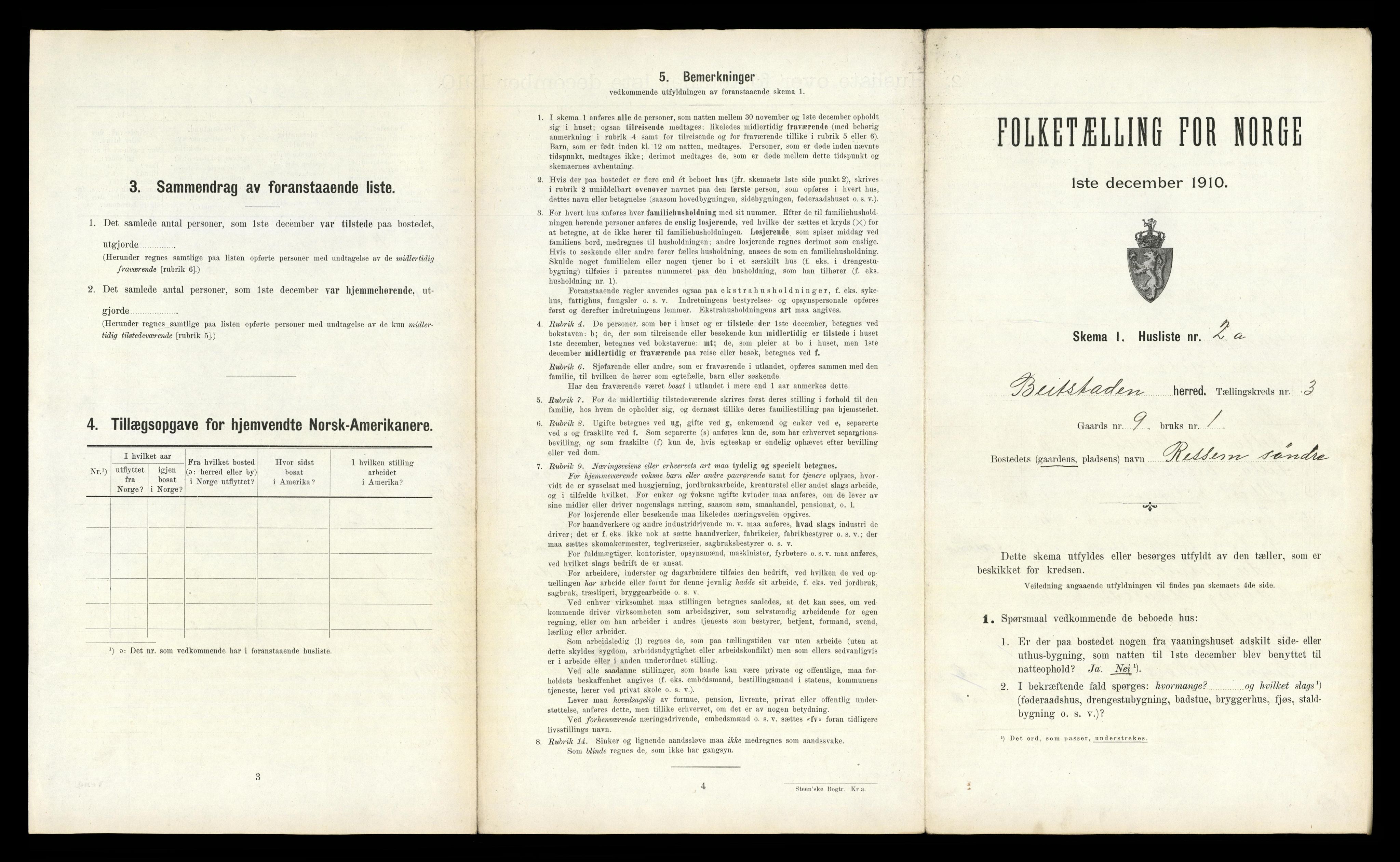 RA, 1910 census for Beitstad, 1910, p. 211