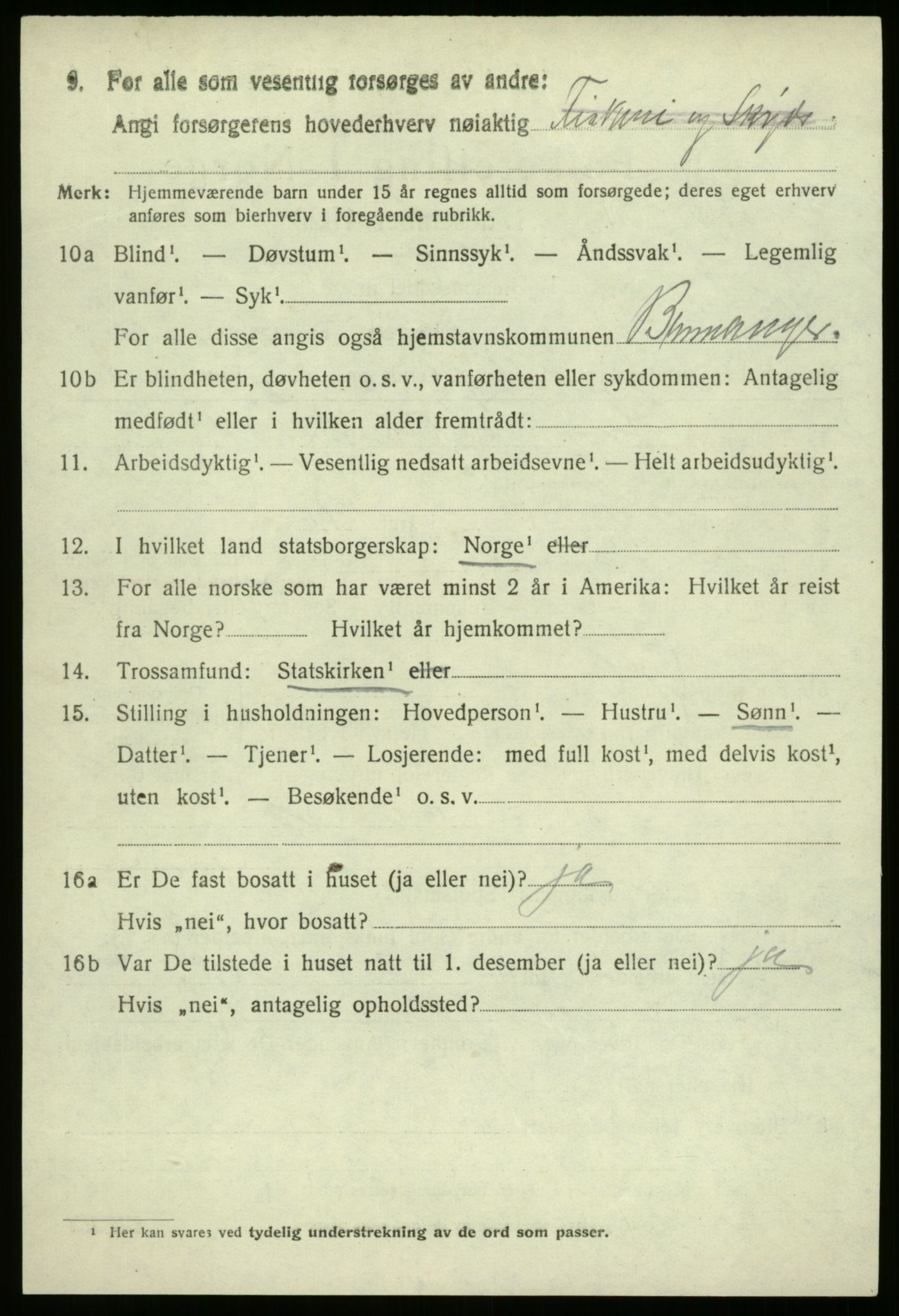 SAB, 1920 census for Bremanger, 1920, p. 1747