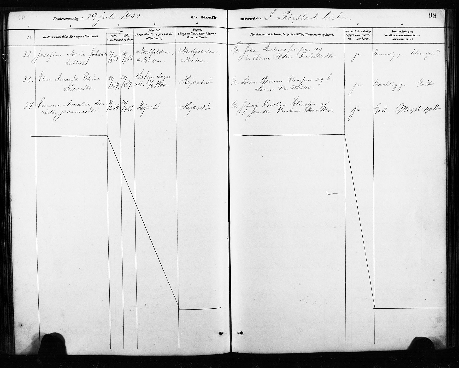 Ministerialprotokoller, klokkerbøker og fødselsregistre - Nordland, SAT/A-1459/858/L0834: Parish register (copy) no. 858C01, 1884-1904, p. 98