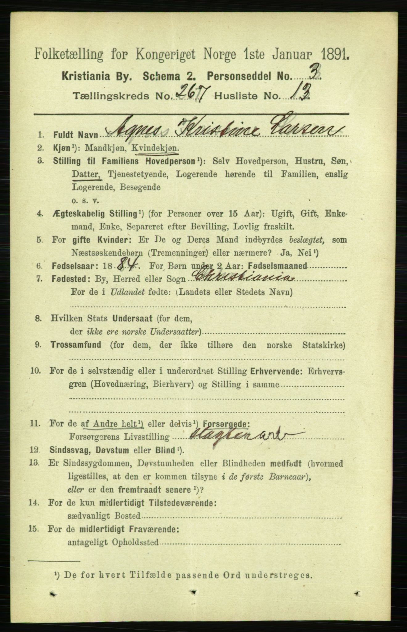 RA, 1891 census for 0301 Kristiania, 1891, p. 161702