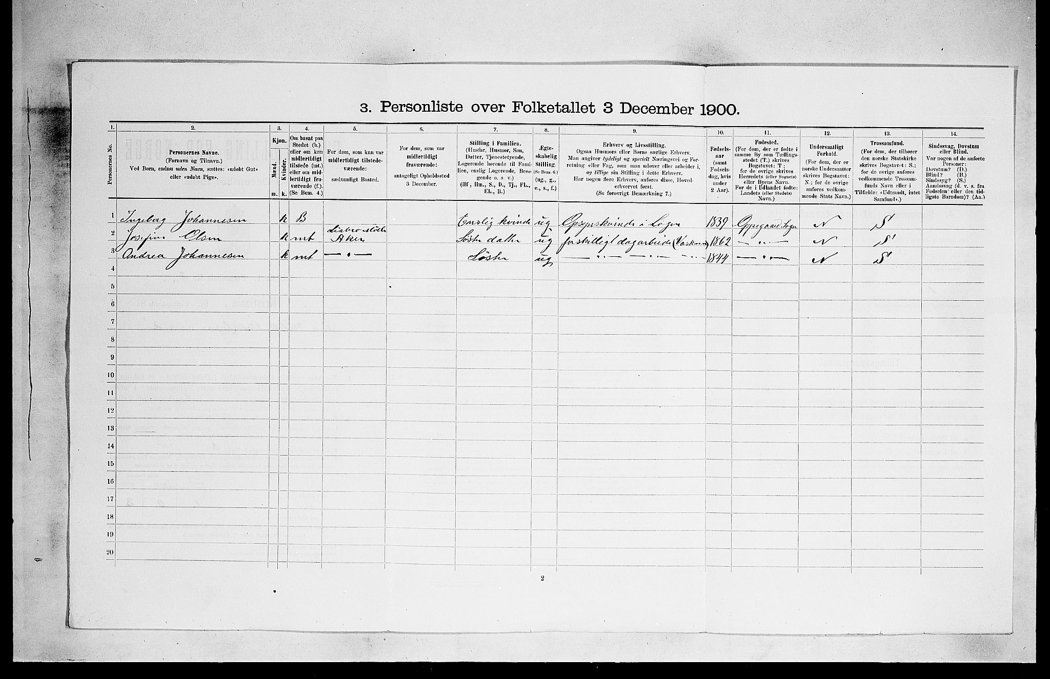 SAO, 1900 census for Kristiania, 1900, p. 900