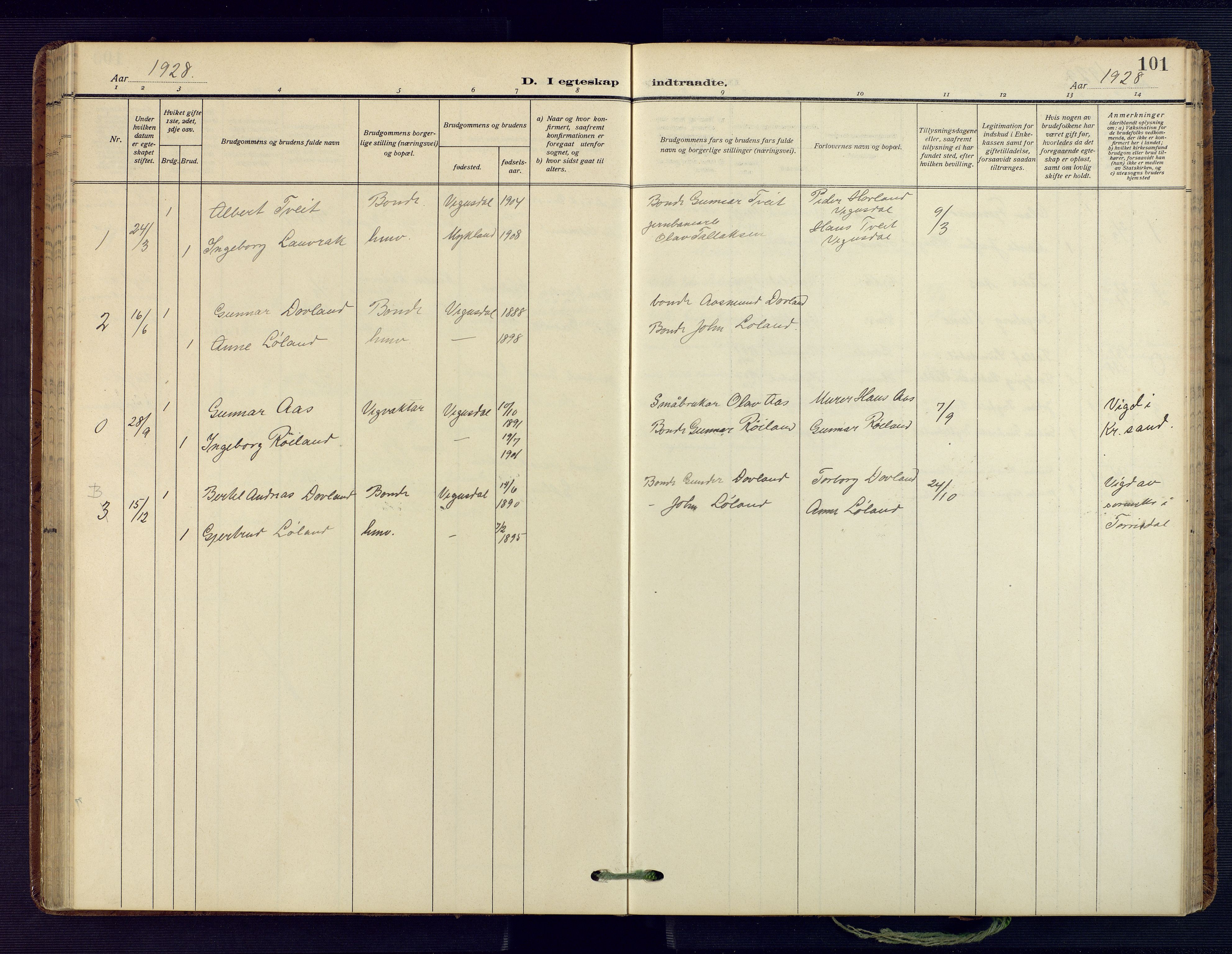 Herefoss sokneprestkontor, SAK/1111-0019/F/Fa/Fab/L0005: Parish register (official) no. A 5, 1910-1932, p. 101