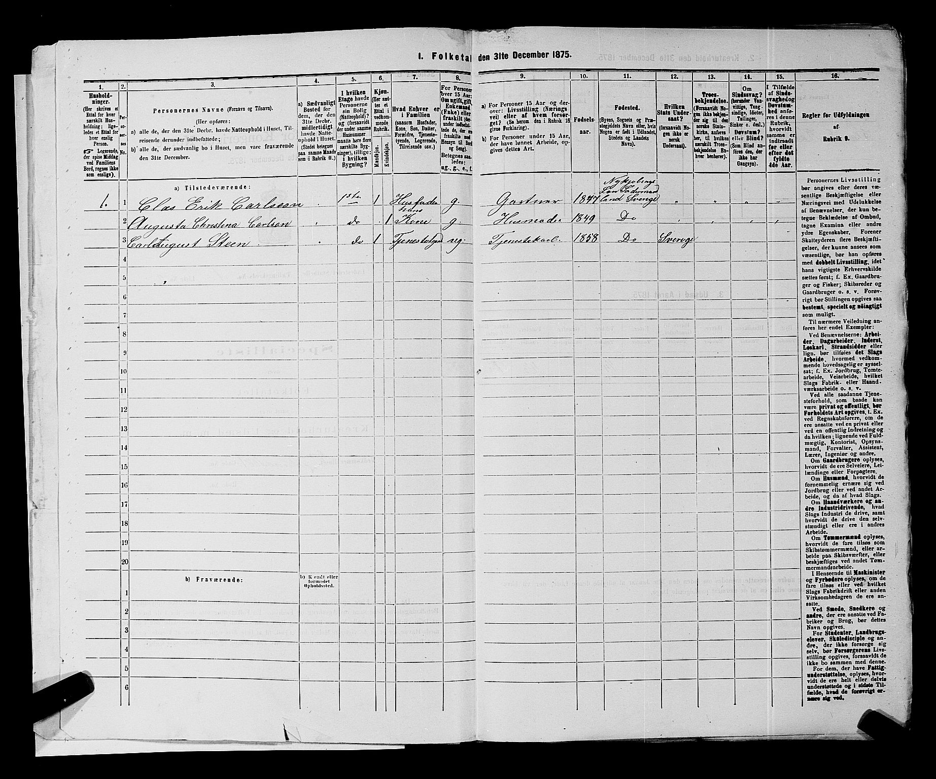 SAKO, 1875 census for 0803B Bamble/Stathelle, 1875, p. 11