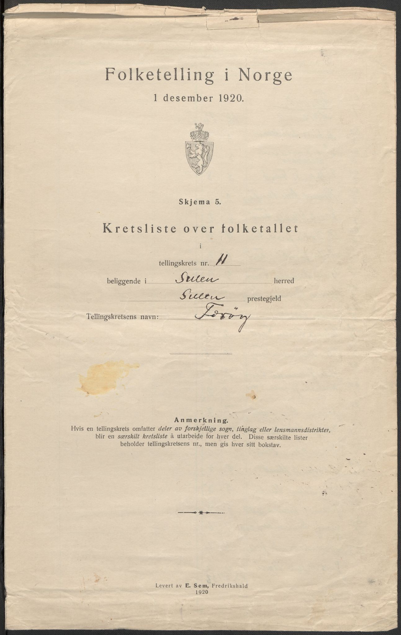 SAB, 1920 census for Solund, 1920, p. 35