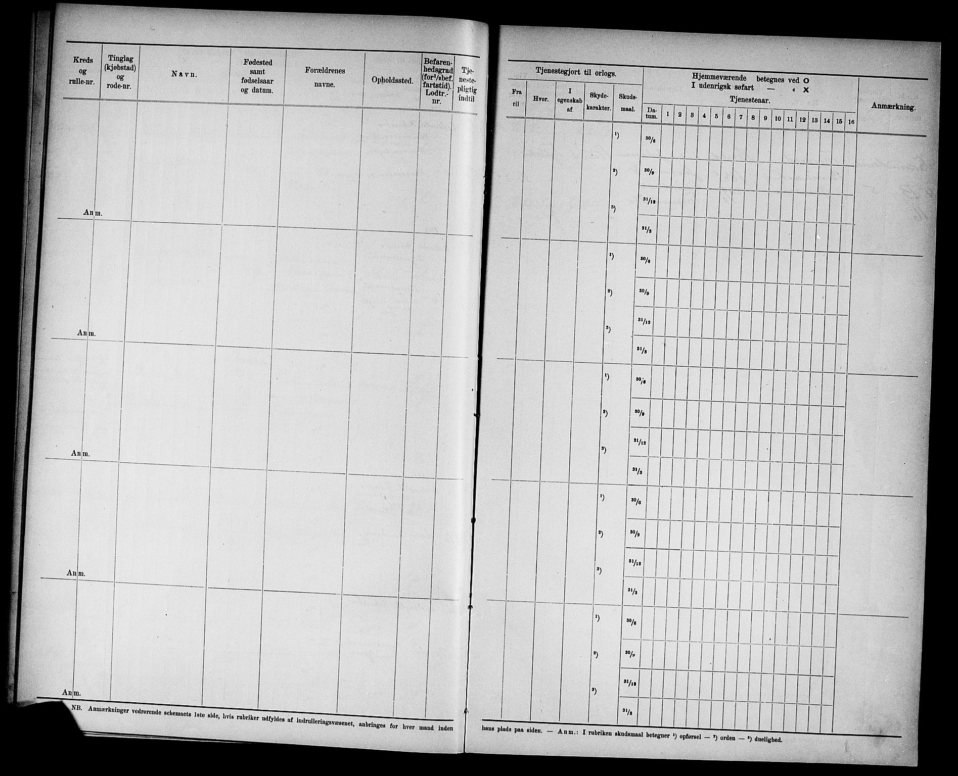 Kristiansand mønstringskrets, SAK/2031-0015/F/Fd/L0009: Rulle sjøvernepliktige, C-9, 1907, p. 33