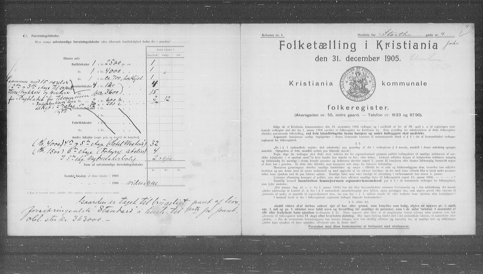 OBA, Municipal Census 1905 for Kristiania, 1905, p. 54189