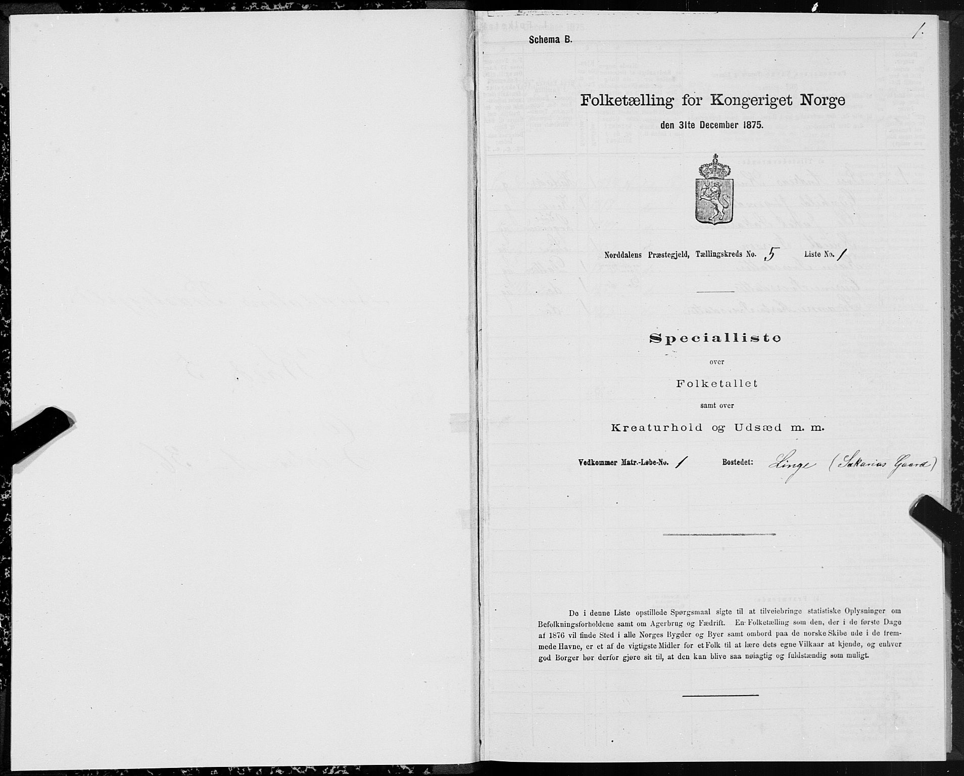 SAT, 1875 census for 1524P Norddal, 1875, p. 3001