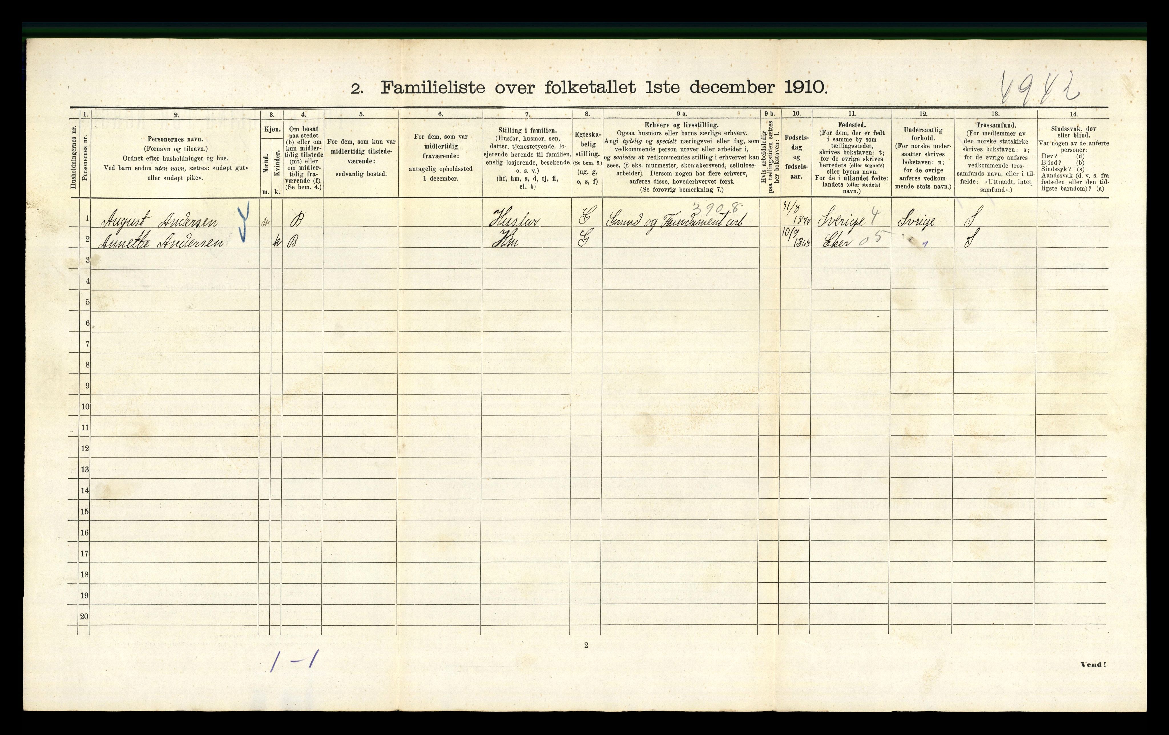 RA, 1910 census for Kristiania, 1910, p. 23760